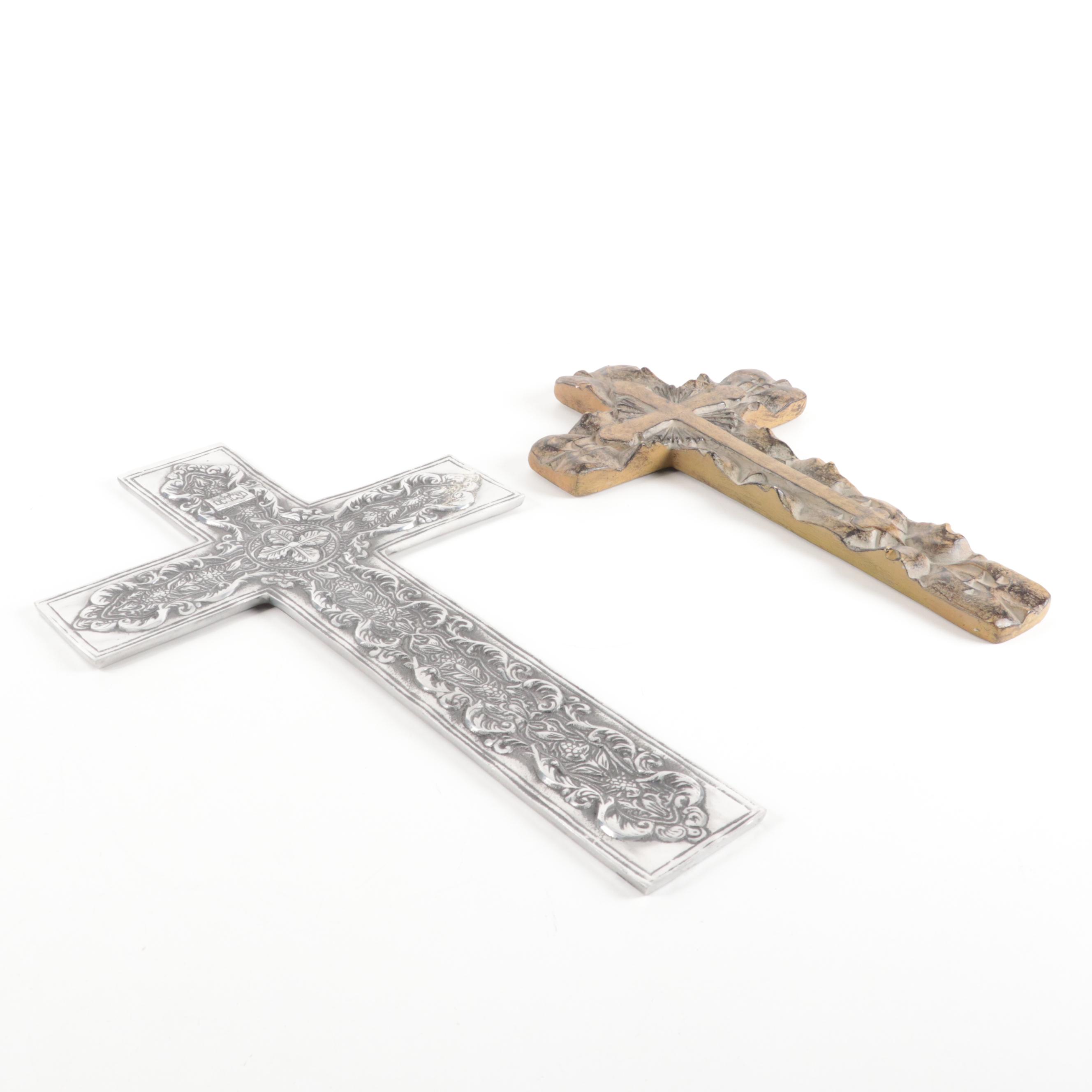Cast Composite and Metal Decorative Wall Crosses