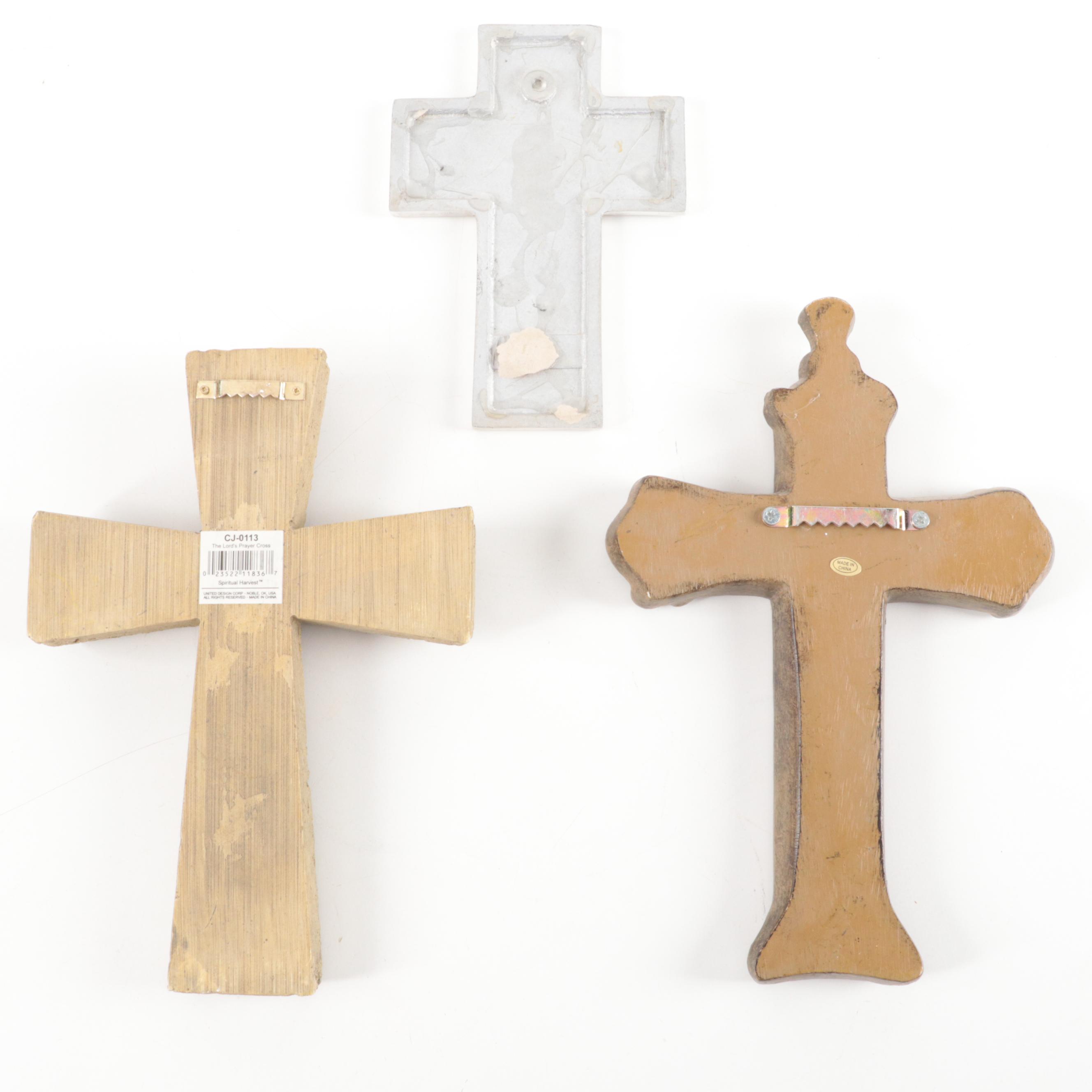 Cast Composite and Metal Decorative Wall Crosses