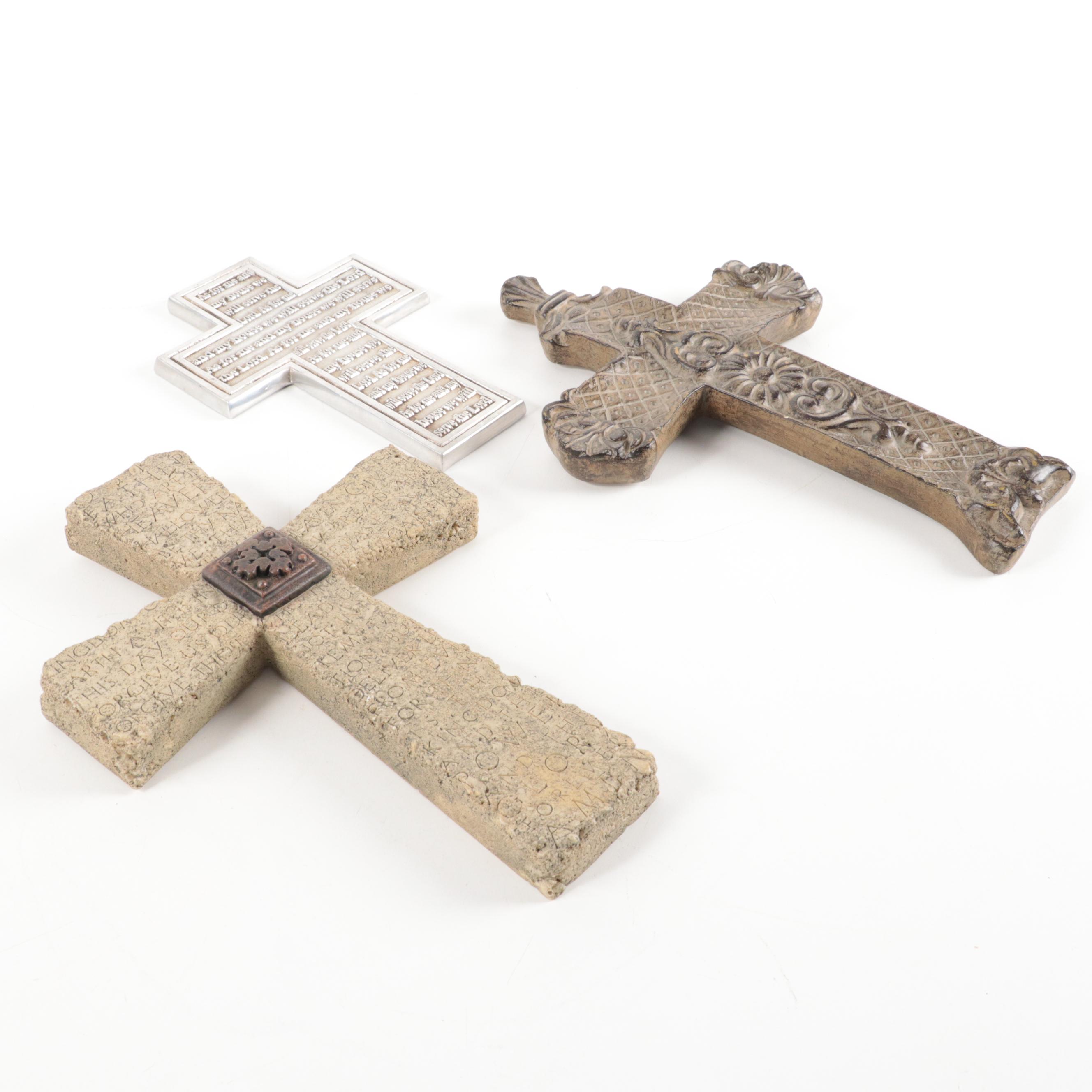 Cast Composite and Metal Decorative Wall Crosses