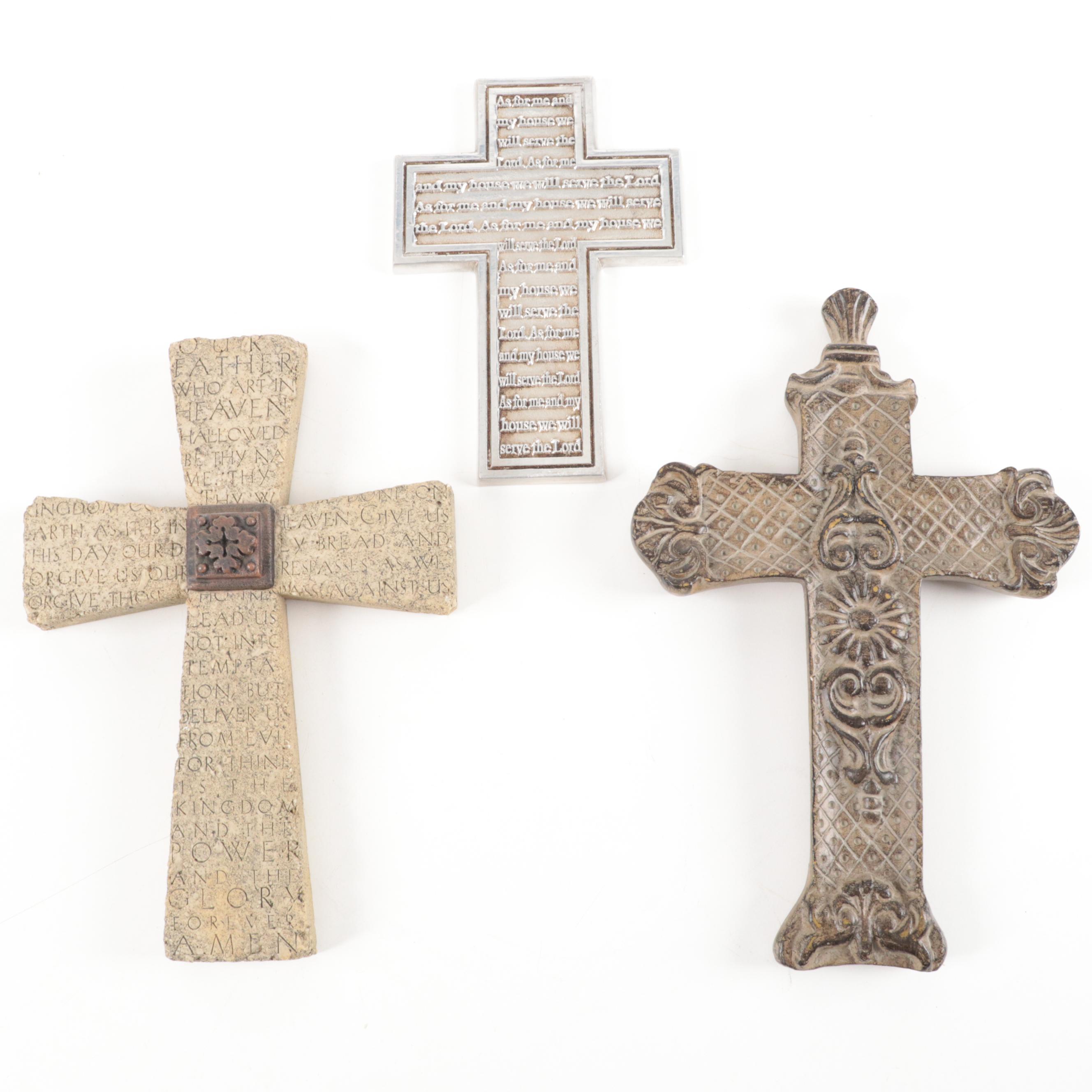 Cast Composite and Metal Decorative Wall Crosses
