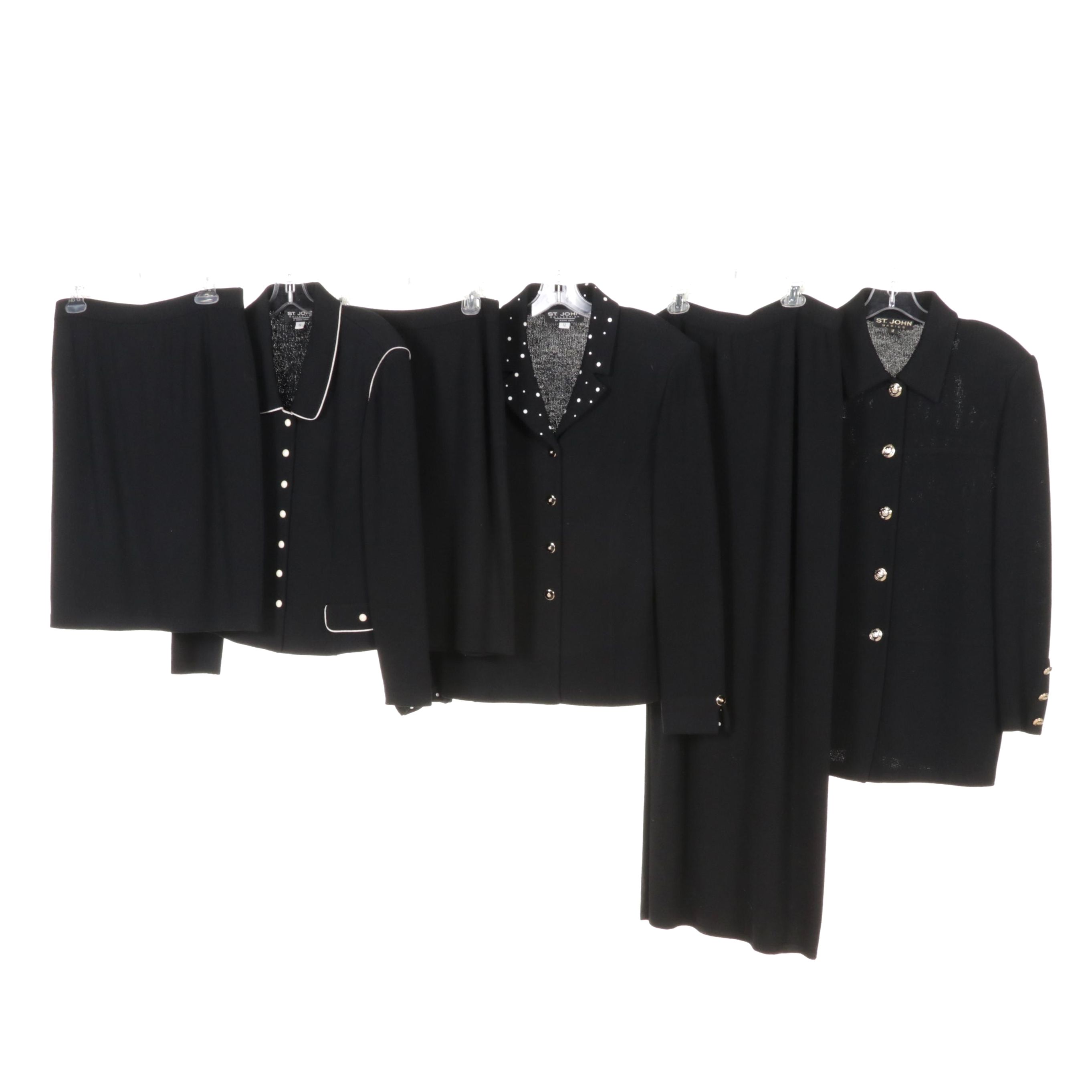 St. John Skirt Suits with Accent Buttons