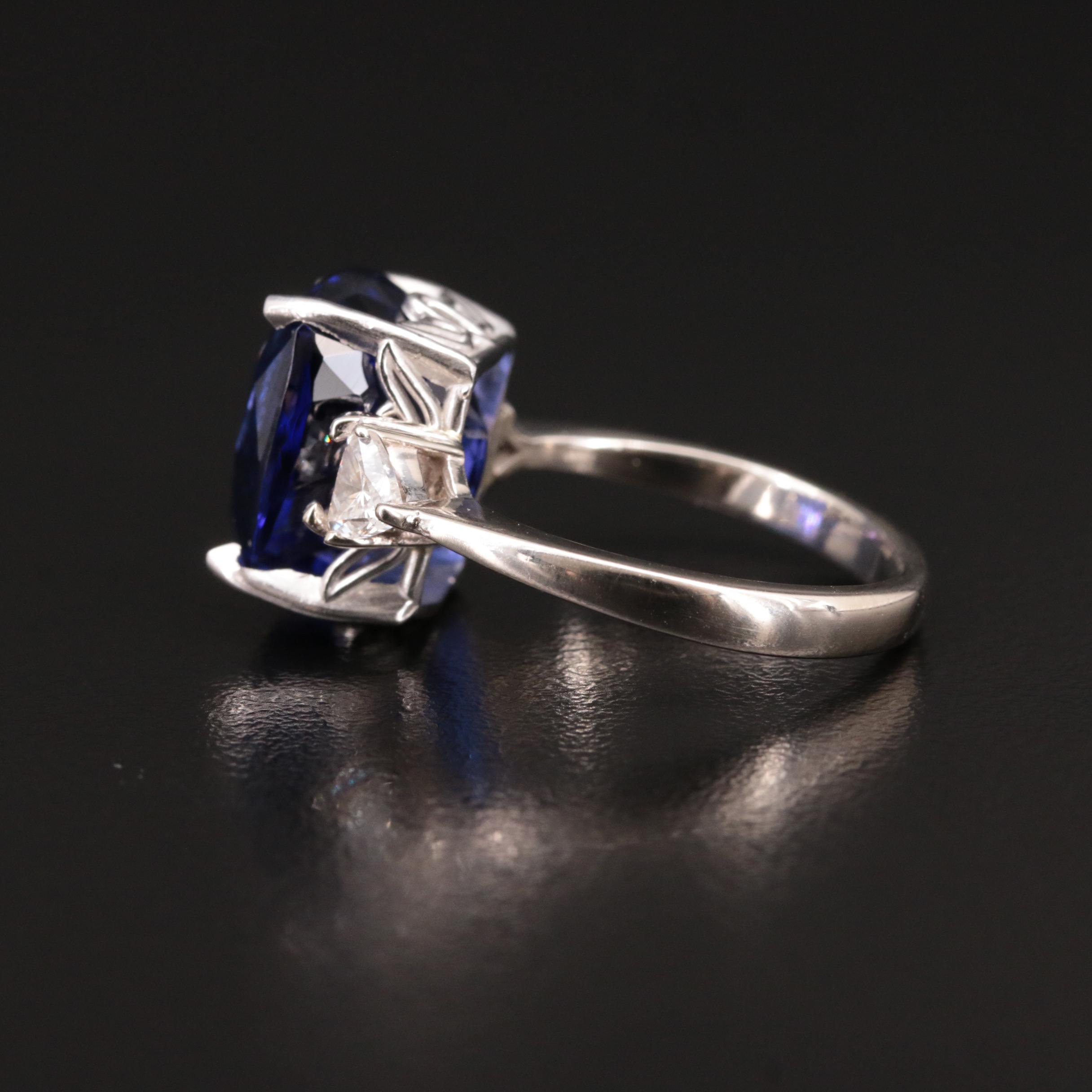 14K 12.43 CT Tanzanite and Diamond Ring