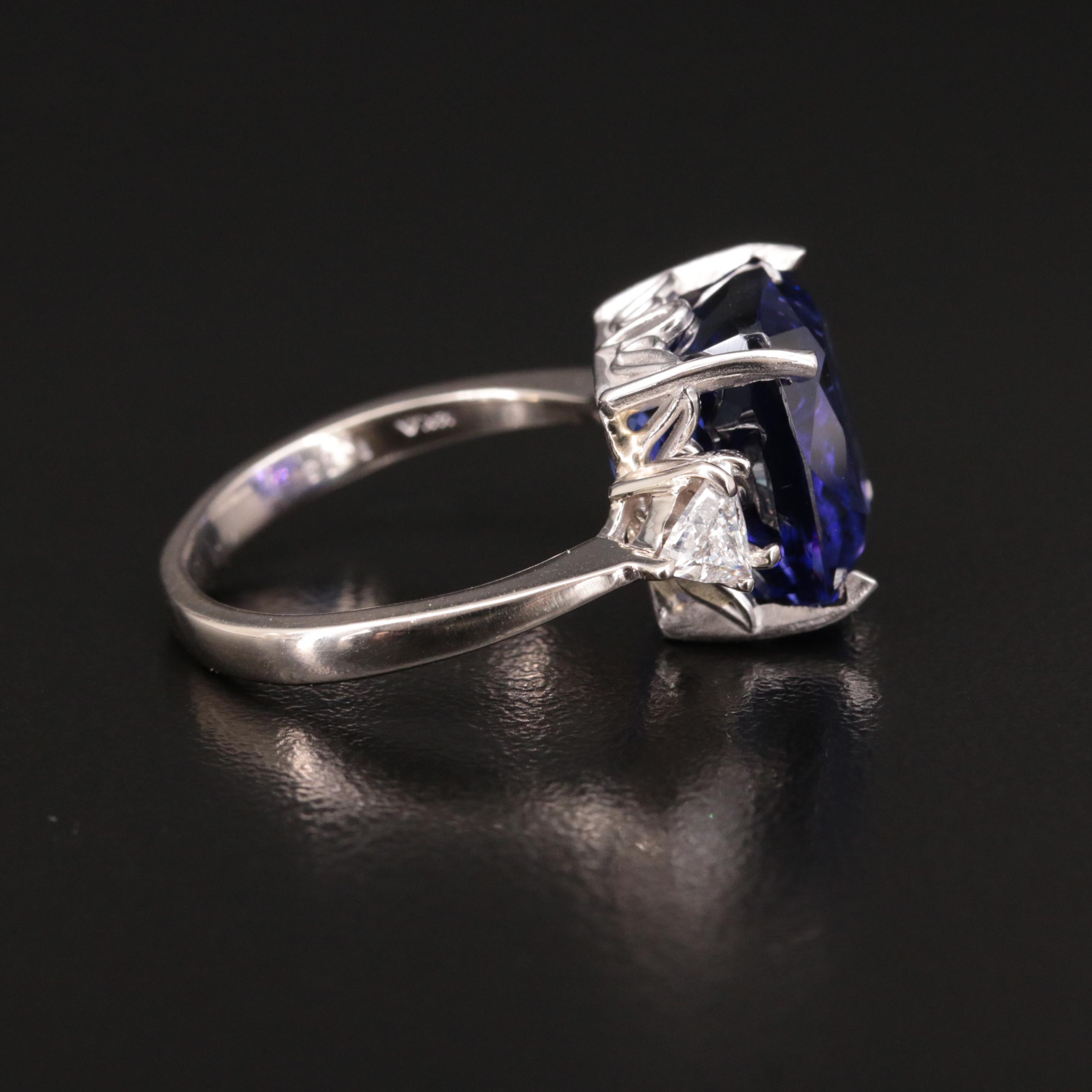 14K 12.43 CT Tanzanite and Diamond Ring