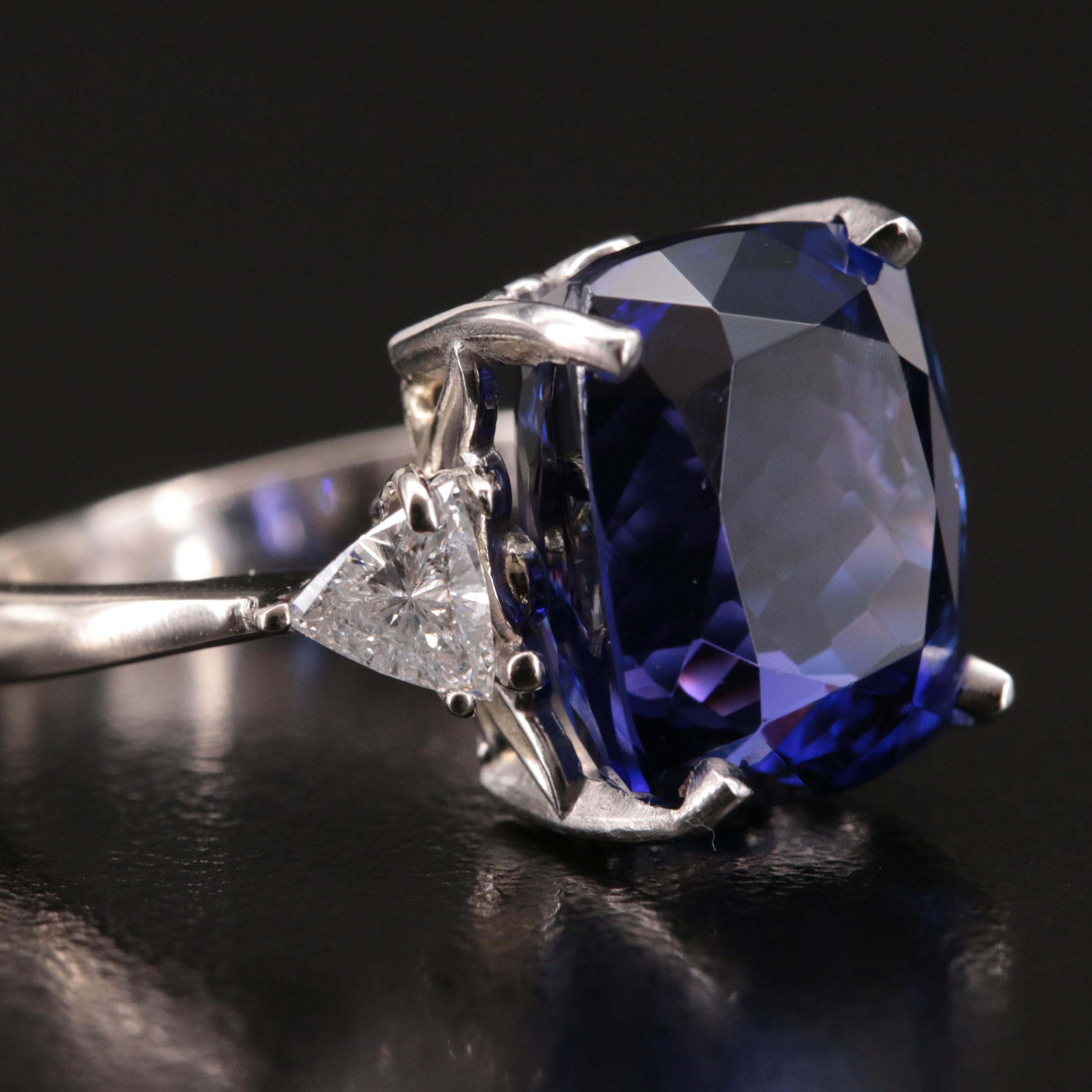 14K 12.43 CT Tanzanite and Diamond Ring