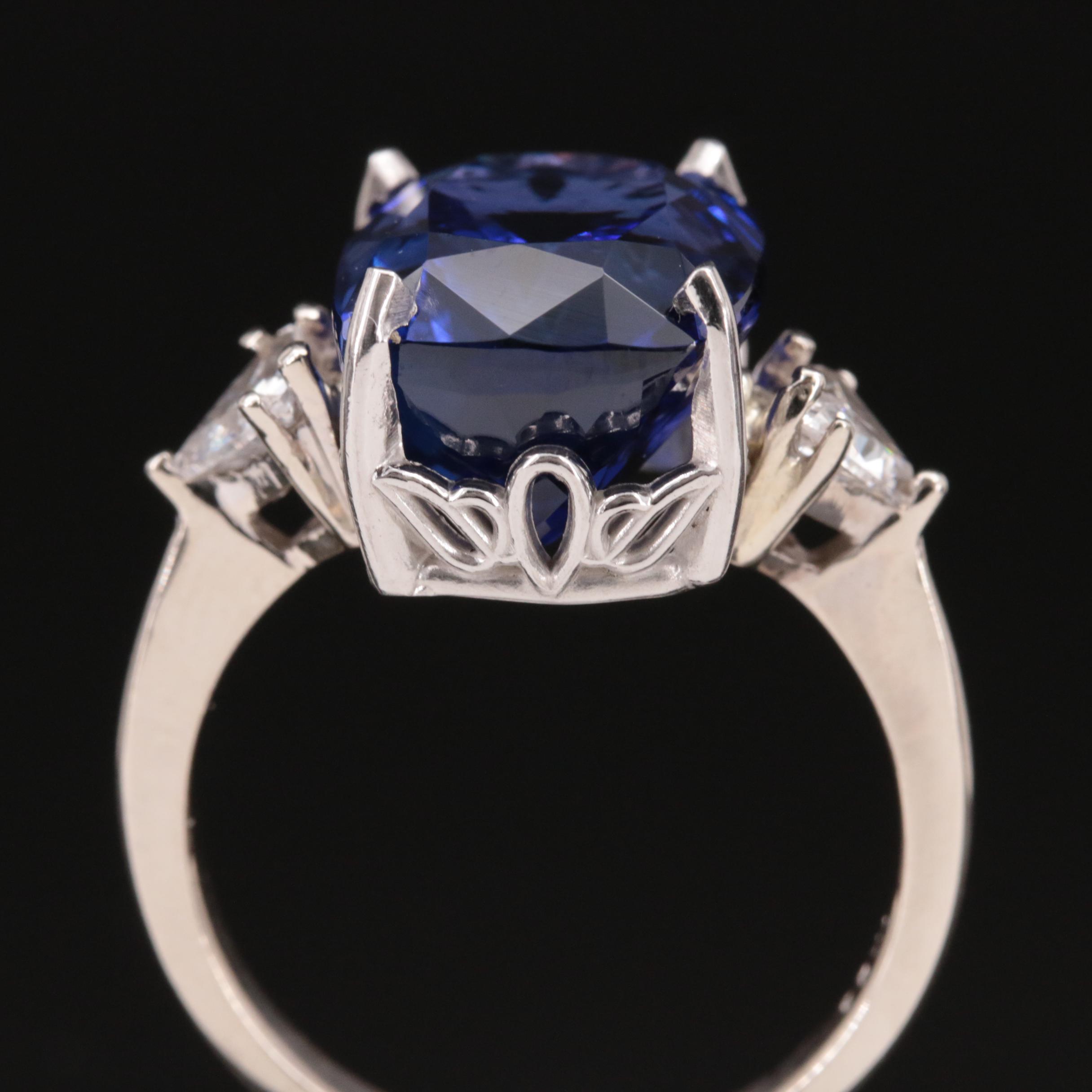 14K 12.43 CT Tanzanite and Diamond Ring