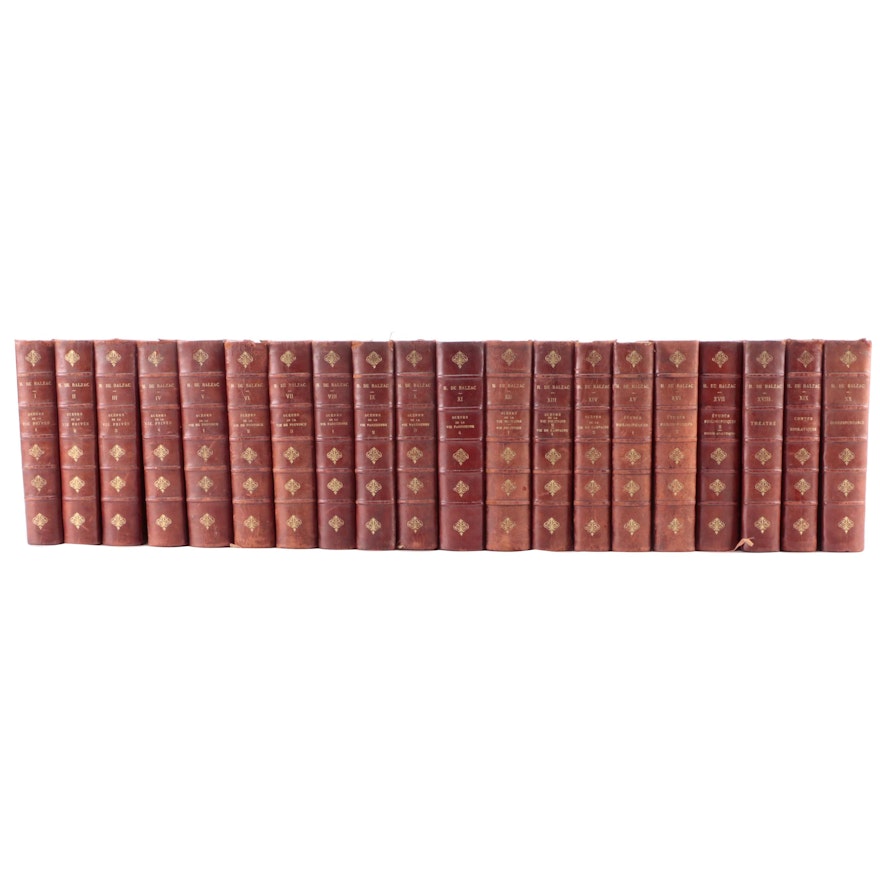“Œuvres complétes de H. de Balzac" Twenty-Volume Set, Mid-19th Century