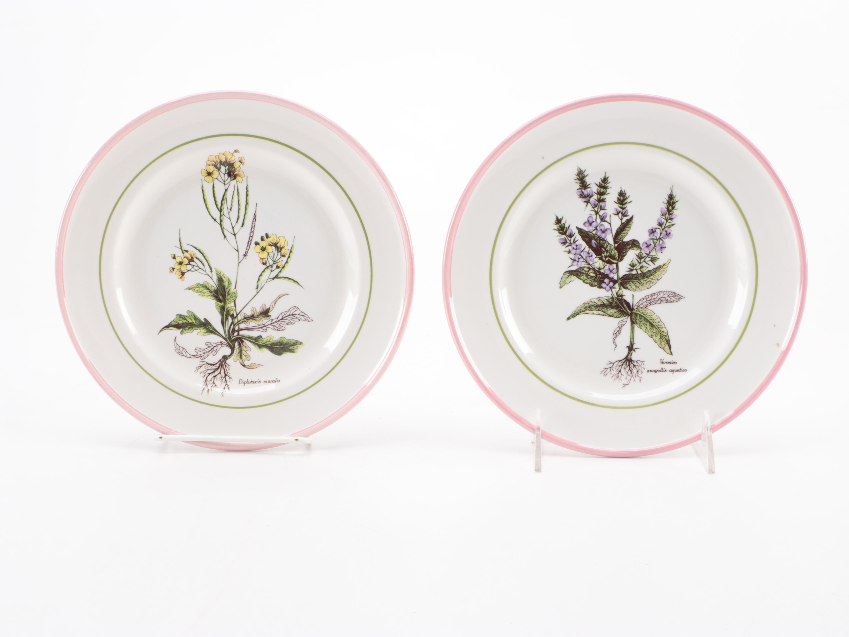 Italian Primula Pottery Botanical  Salad Plates