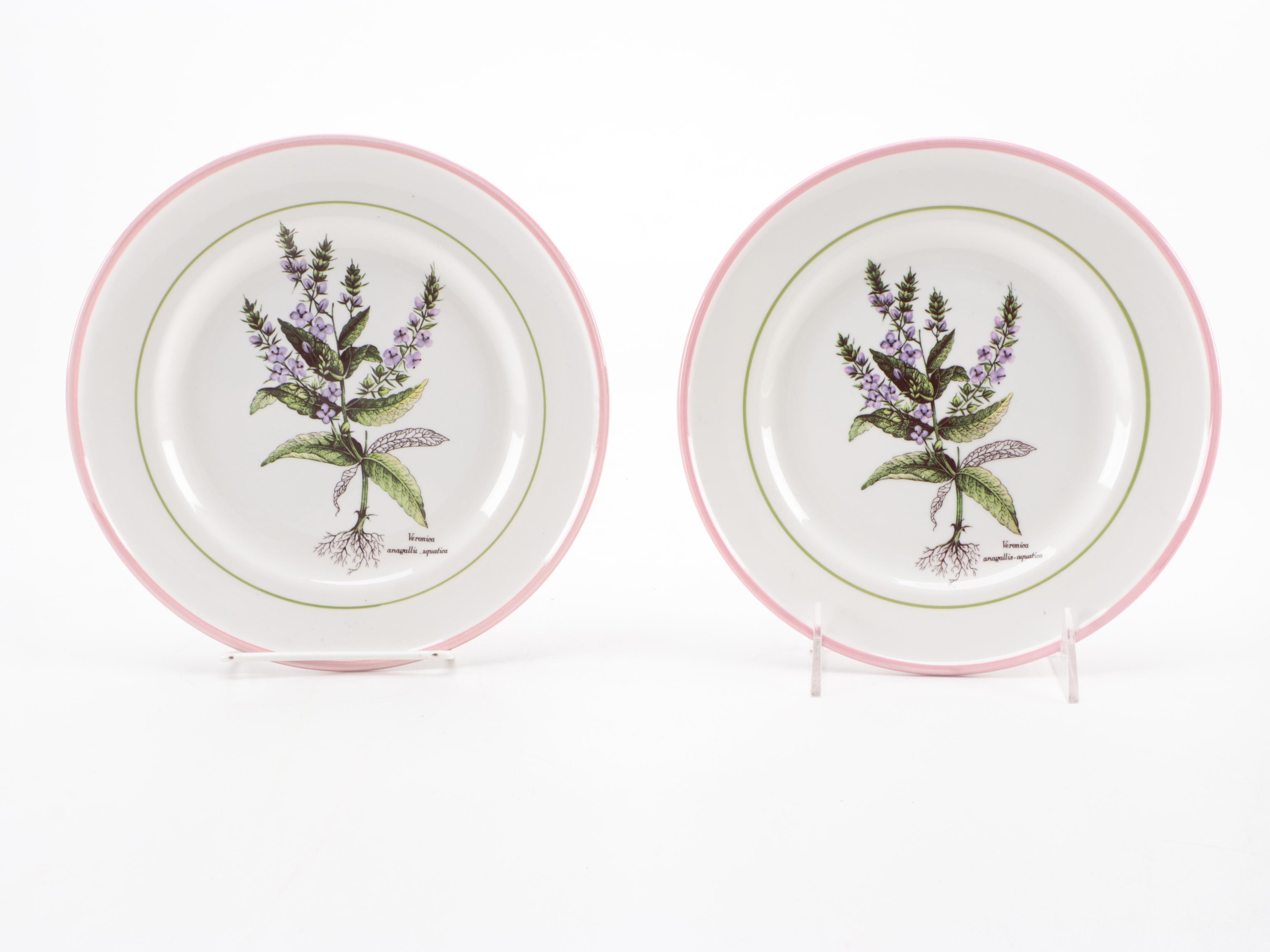 Italian Primula Pottery Botanical  Salad Plates
