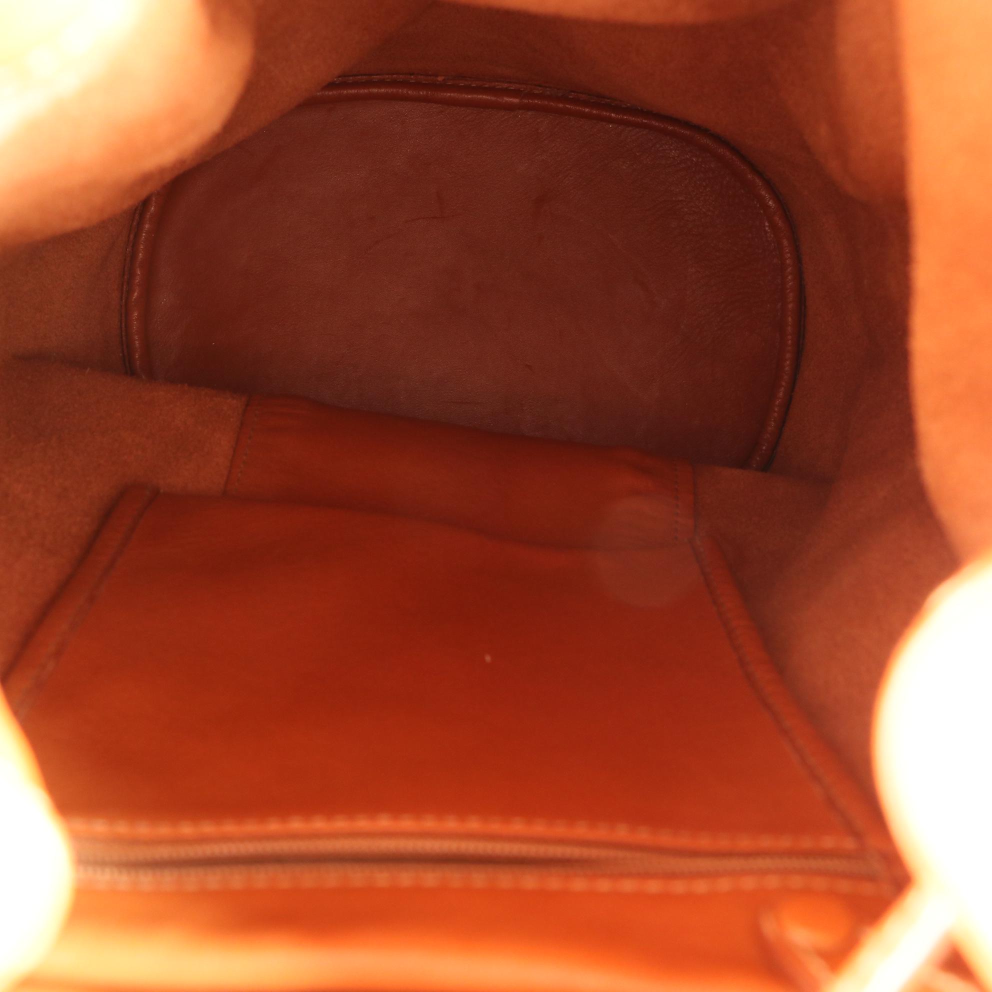 Gucci Leather Drawstring Sling Bag with Bamboo Handle