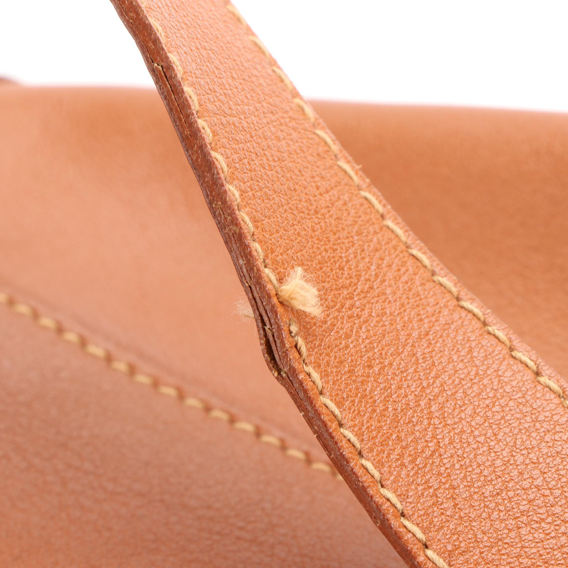 Gucci Leather Drawstring Sling Bag with Bamboo Handle