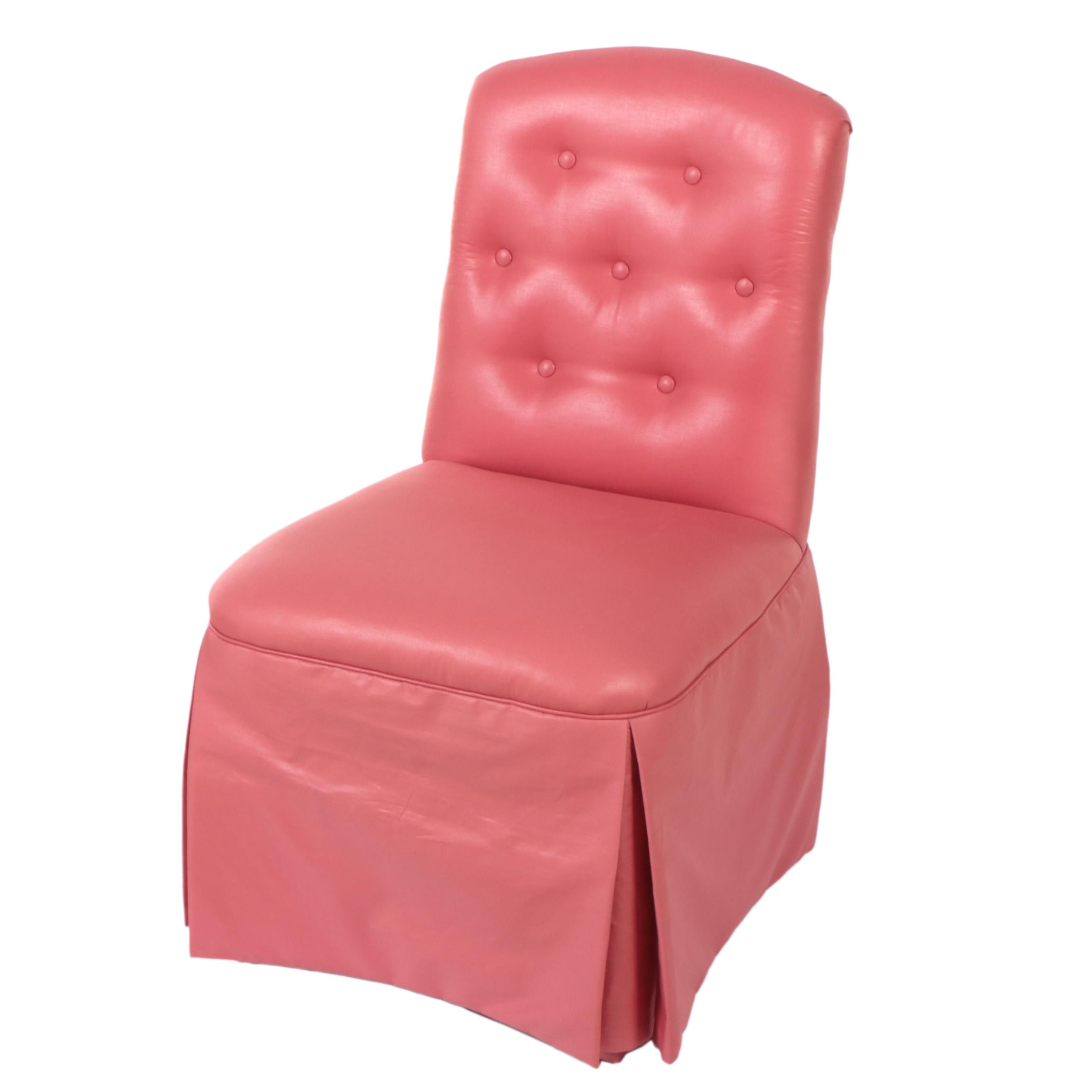 Custom-Upholstered and Buttoned-Down Side Chair, Late 20th Century