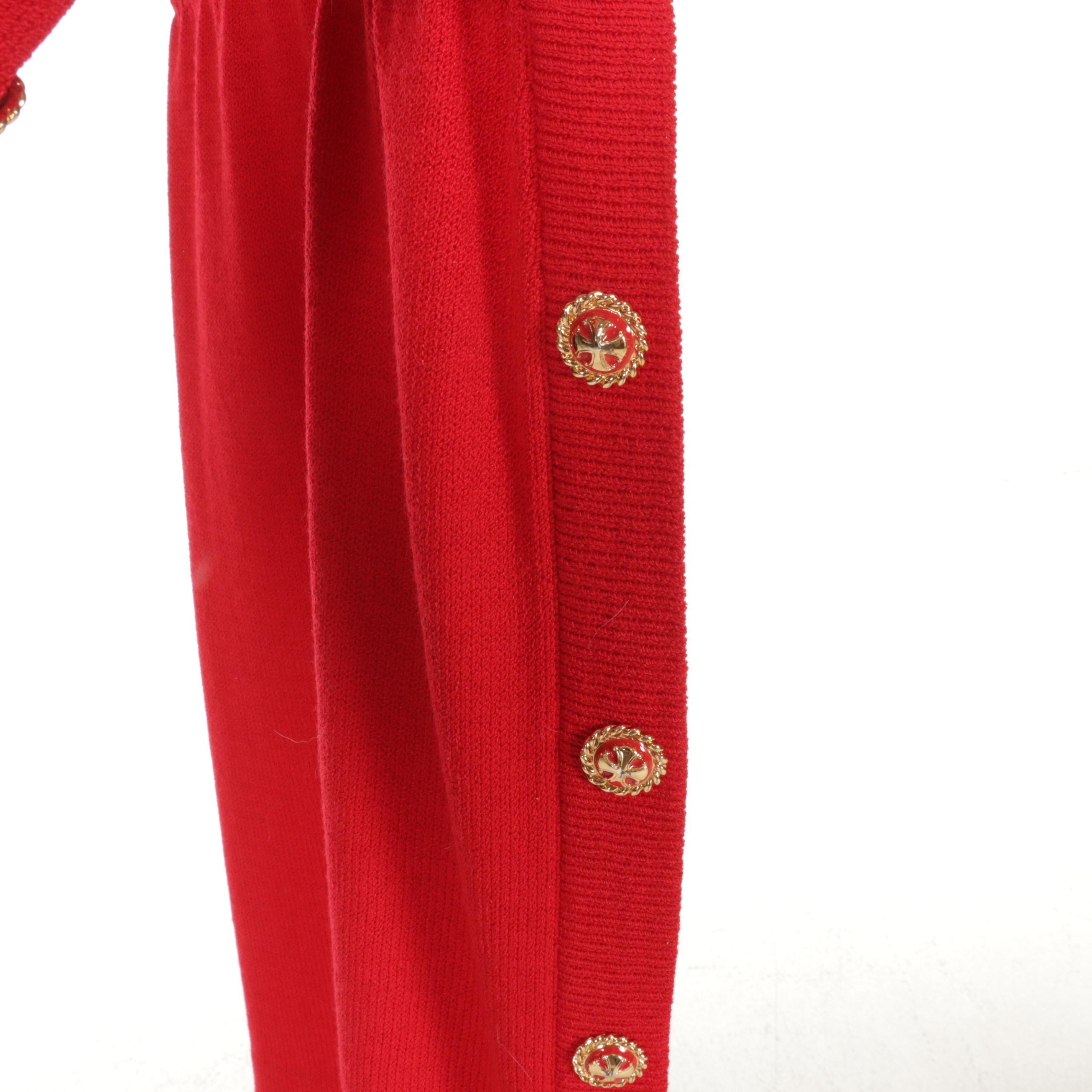 St. John Knit Sequin and Gilt Embellished Belted Dresses and Pantsuit