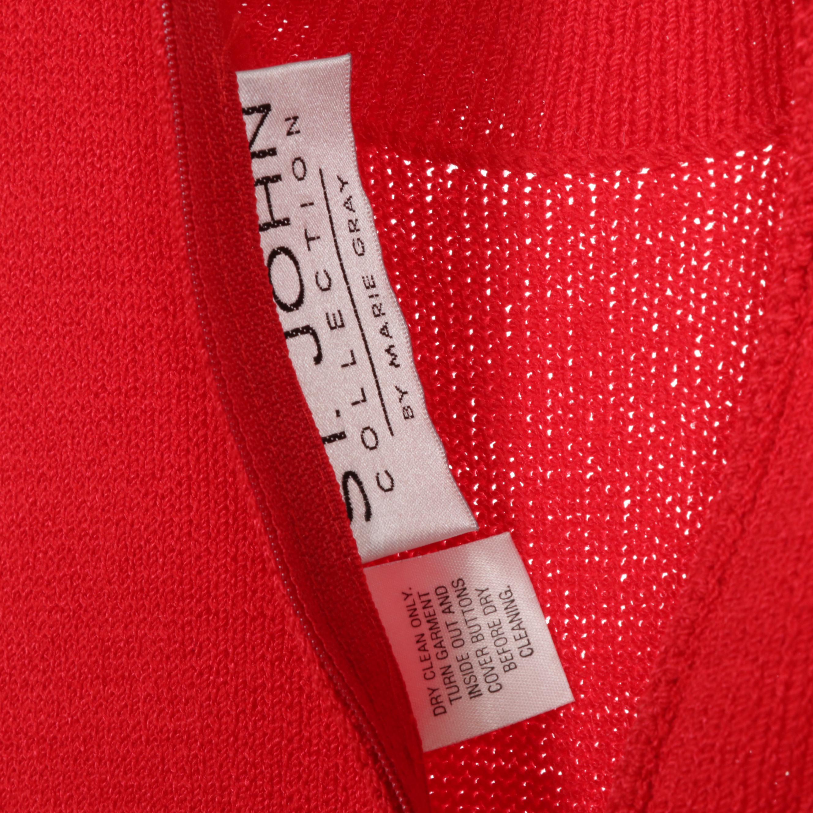 St. John Knit Sequin and Gilt Embellished Belted Dresses and Pantsuit