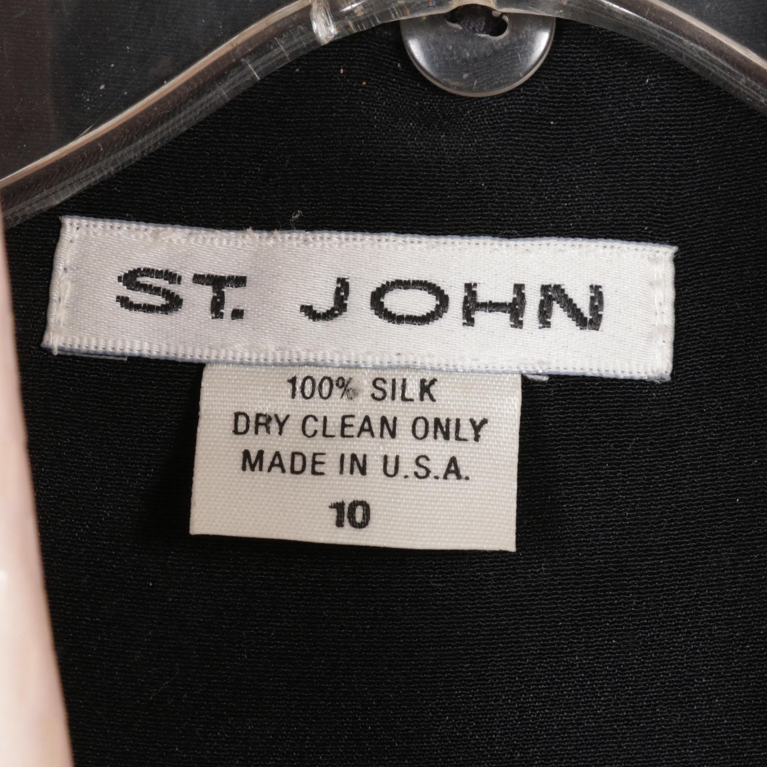 St. John Knit Sequin and Gilt Embellished Belted Dresses and Pantsuit