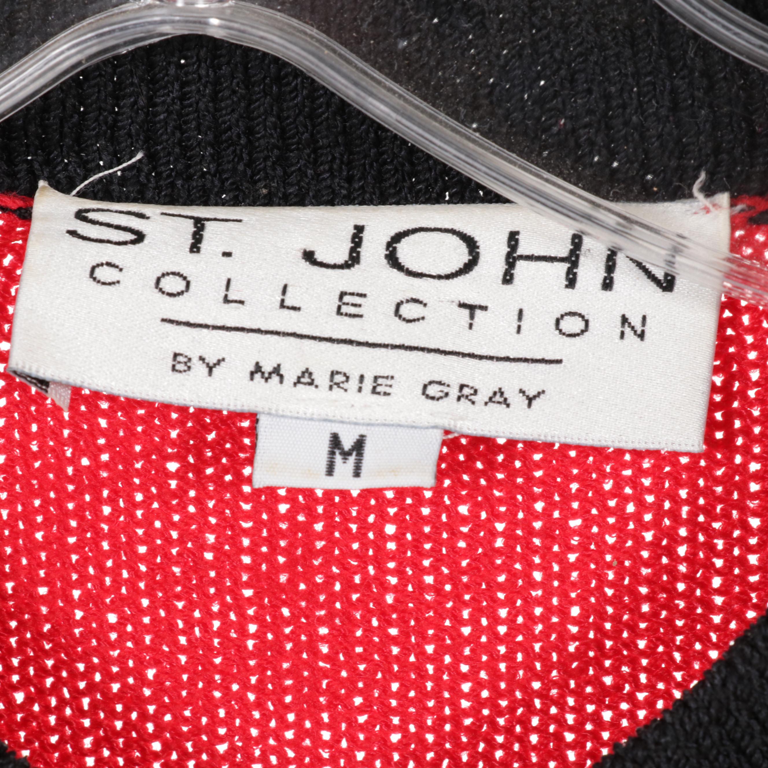 St. John Knit Sequin and Gilt Embellished Belted Dresses and Pantsuit