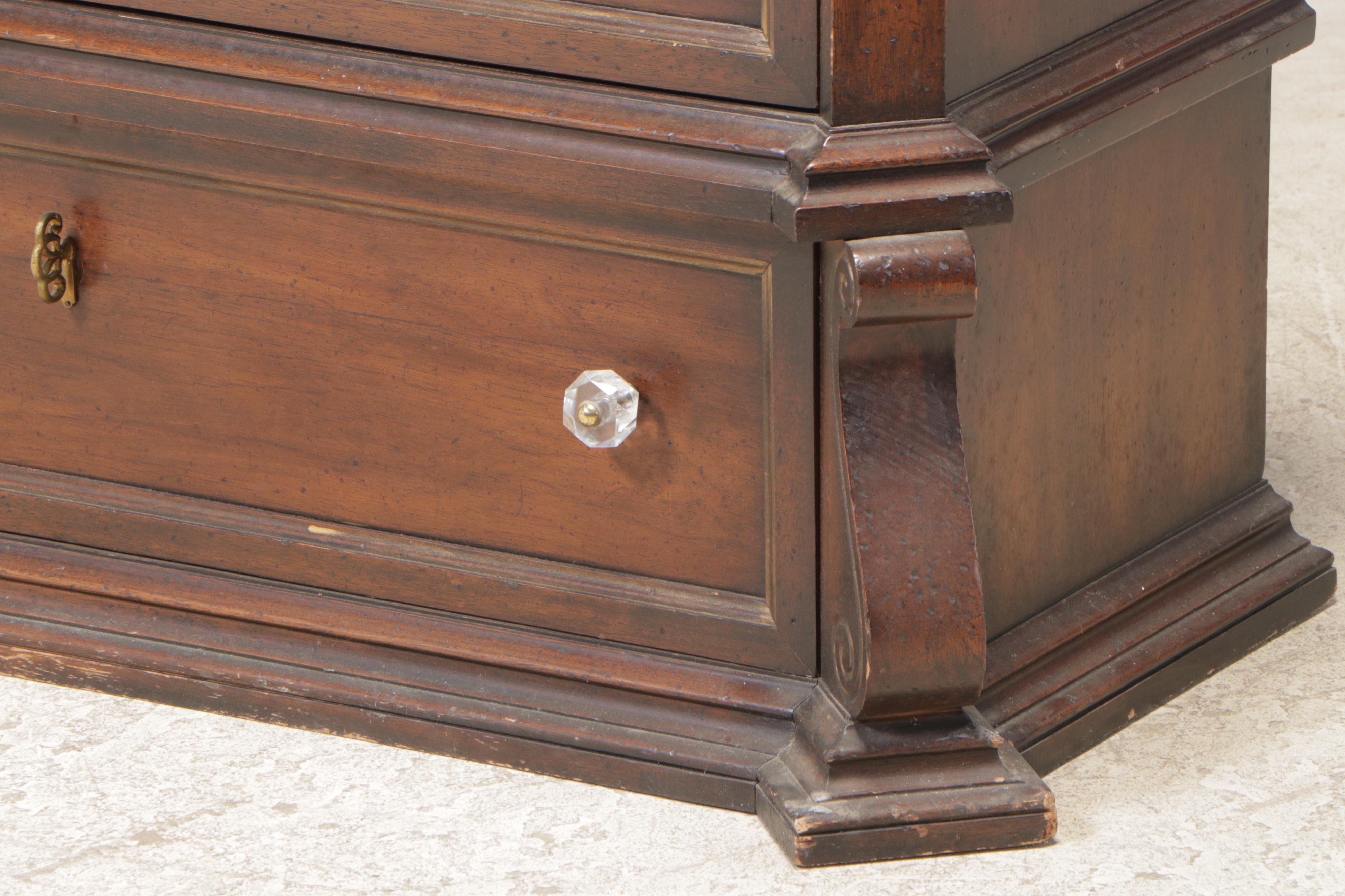Kroehler Baroque Style Hardwood Three-Drawer Commode, Mid to Late 20th Century