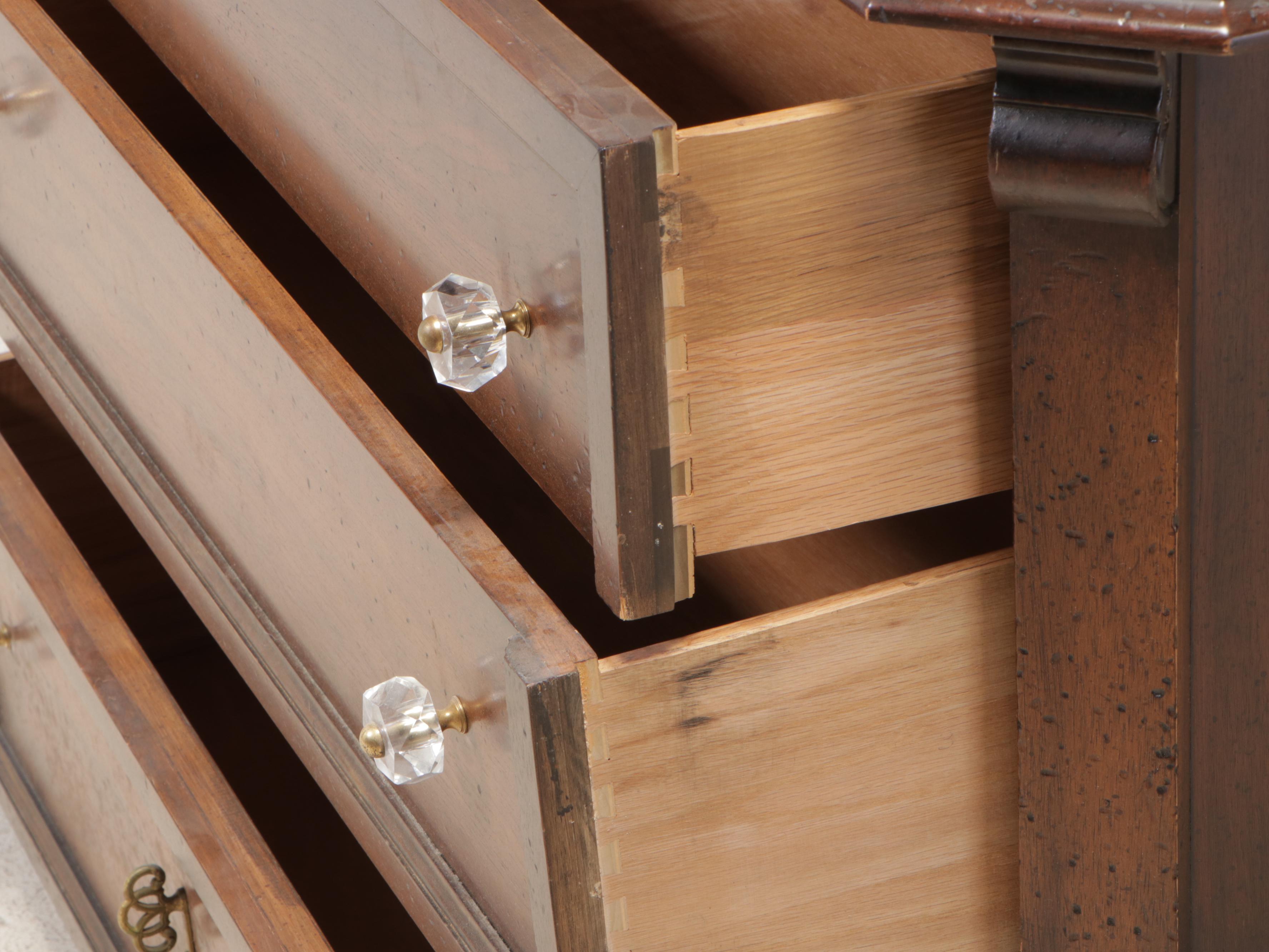 Kroehler Baroque Style Hardwood Three-Drawer Commode, Mid to Late 20th Century