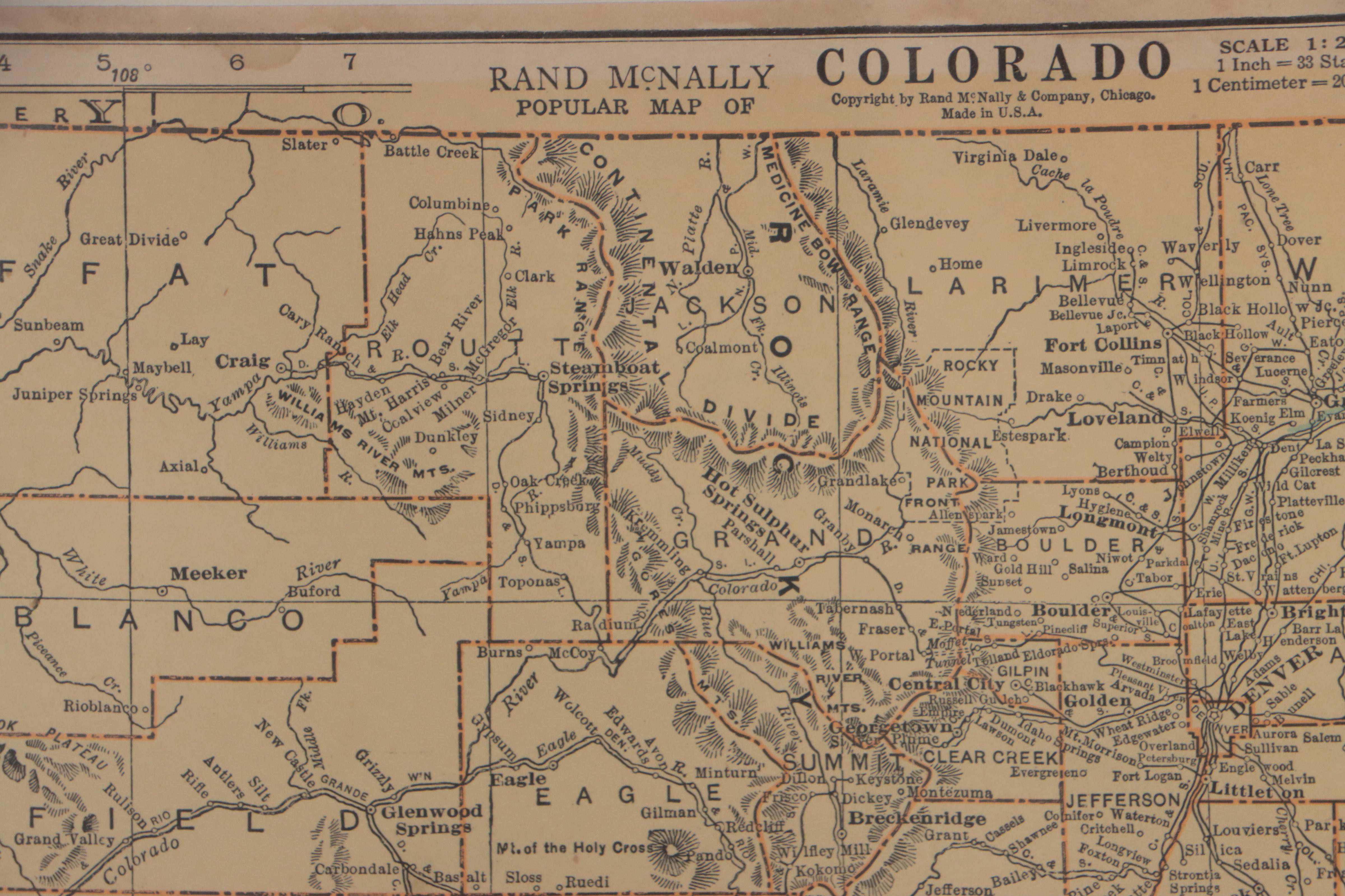 Rand, McNally & Co. Wax Engraving Map of Colorado, Circa 1898
