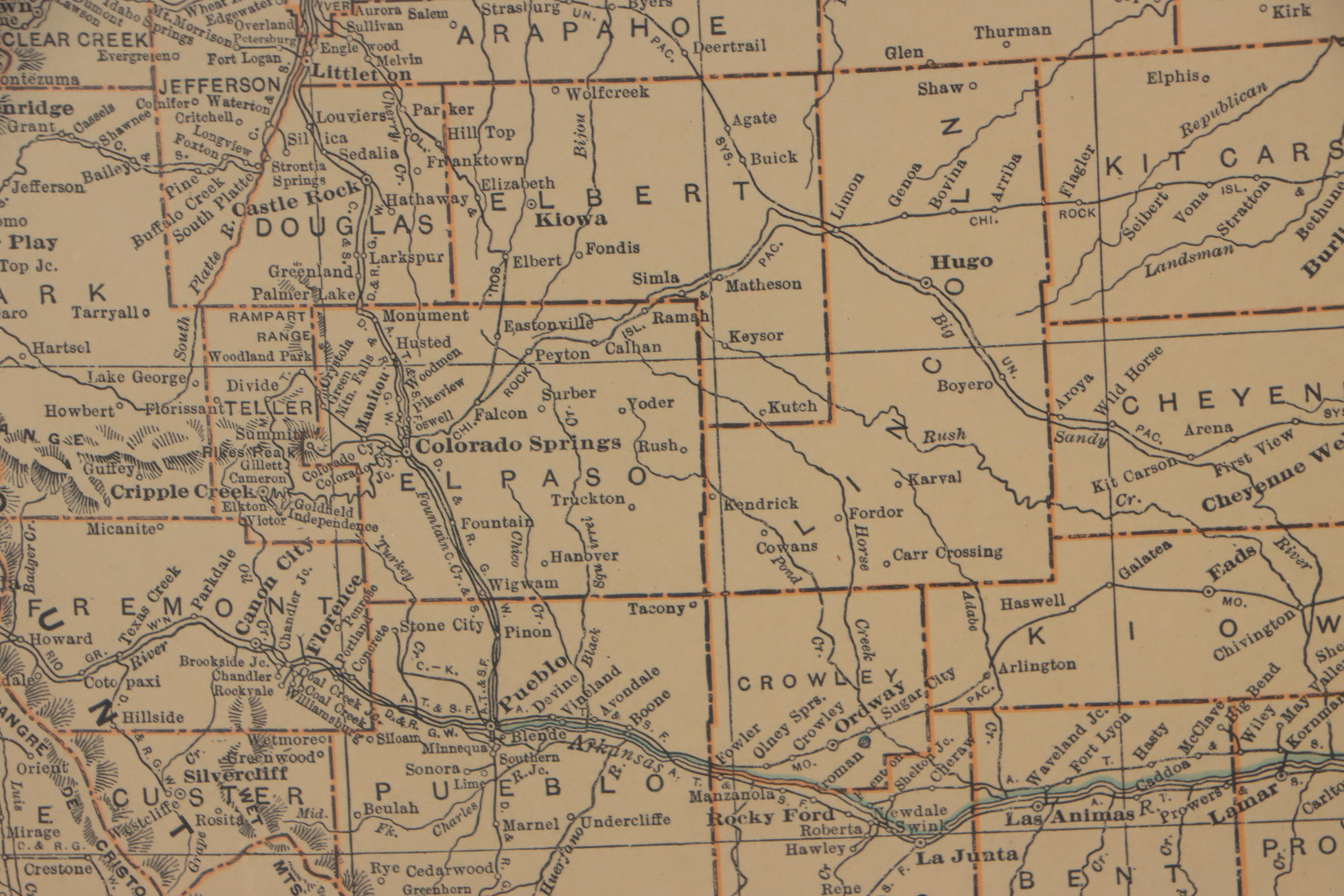Rand, McNally & Co. Wax Engraving Map of Colorado, Circa 1898
