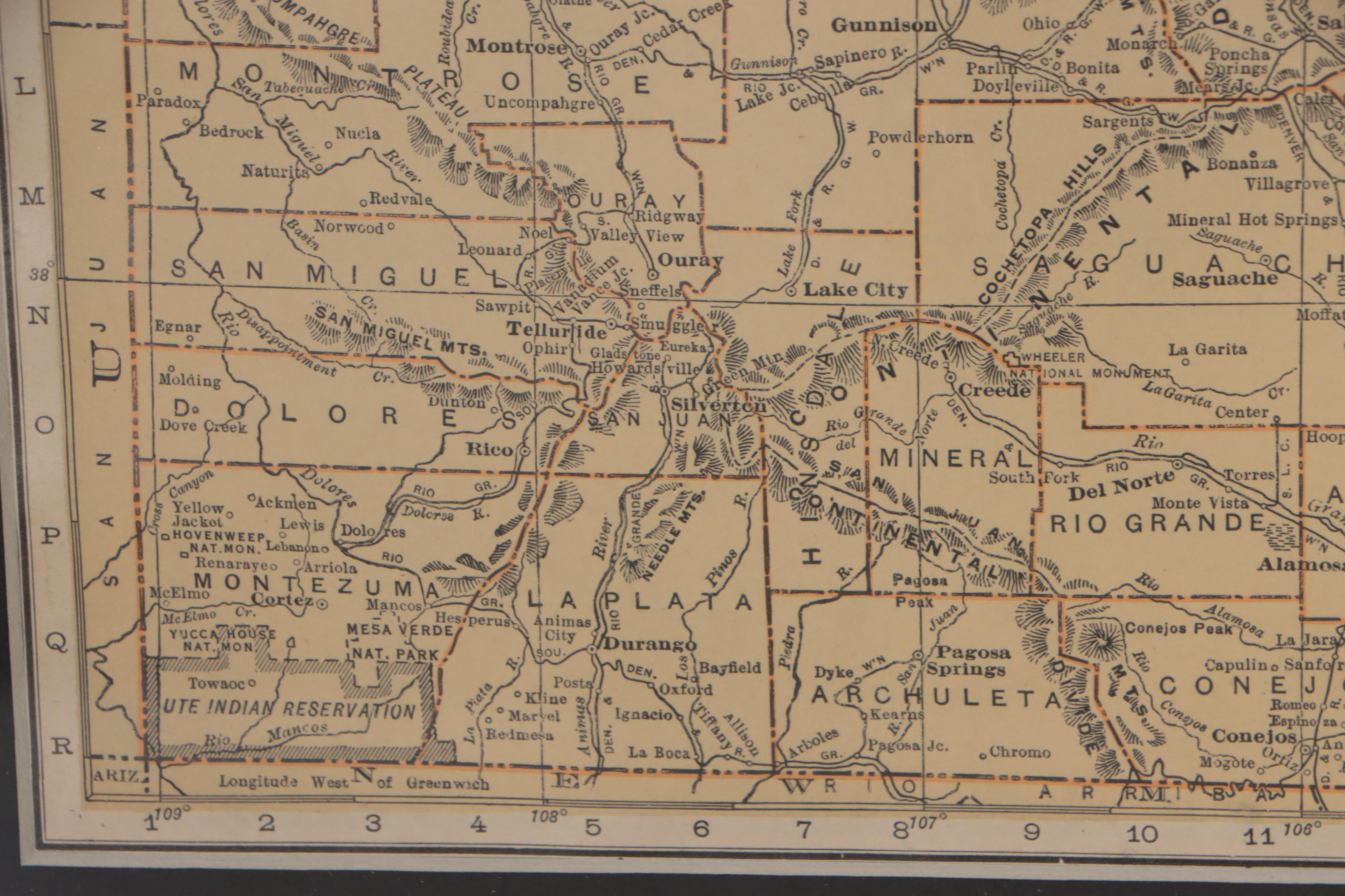 Rand, McNally & Co. Wax Engraving Map of Colorado, Circa 1898