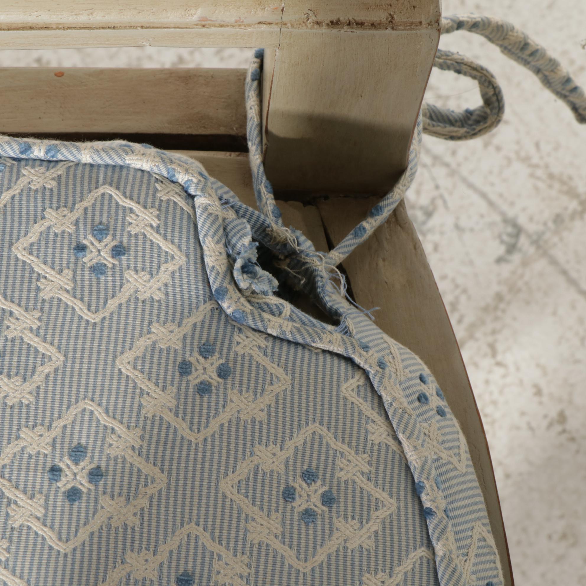 Eight Neoclassical Style Painted Dining Chairs with Cane Seats, Mid 20th Century