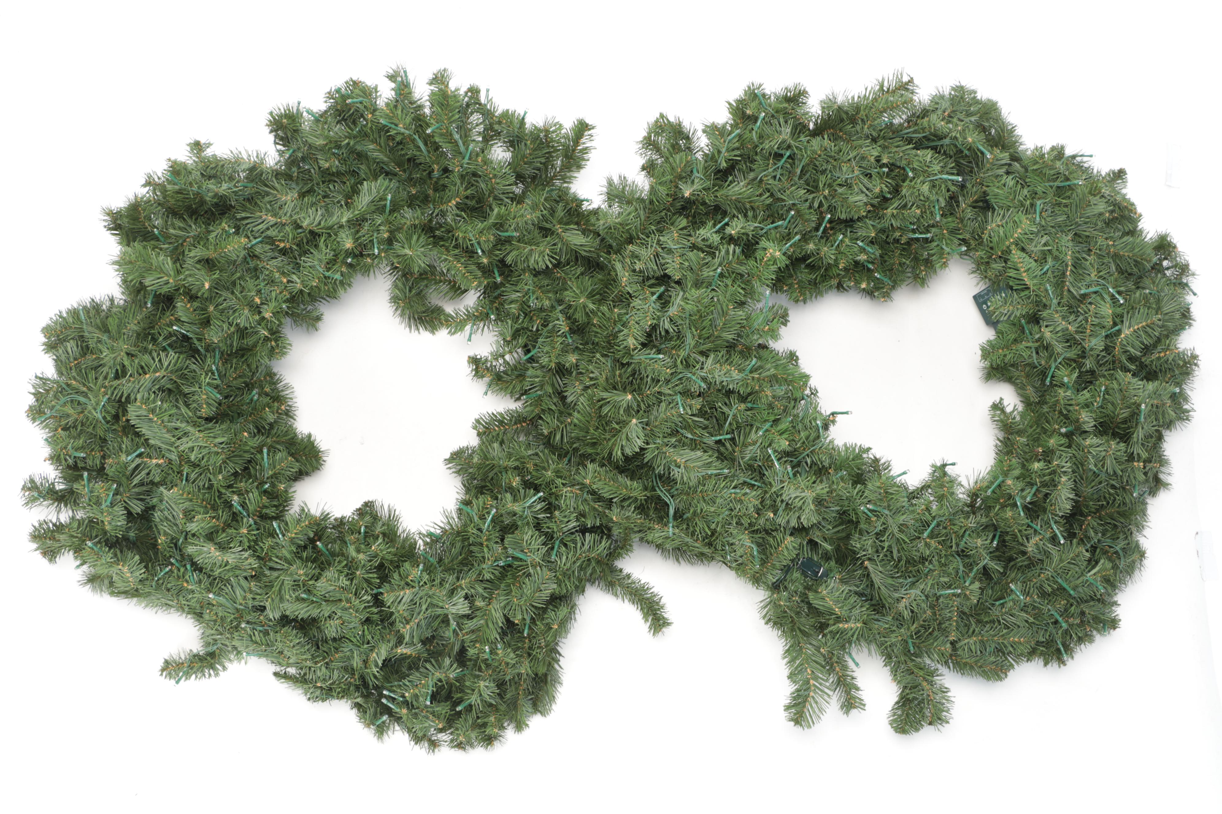 Wreaths with Faux Foliage and Pinecones