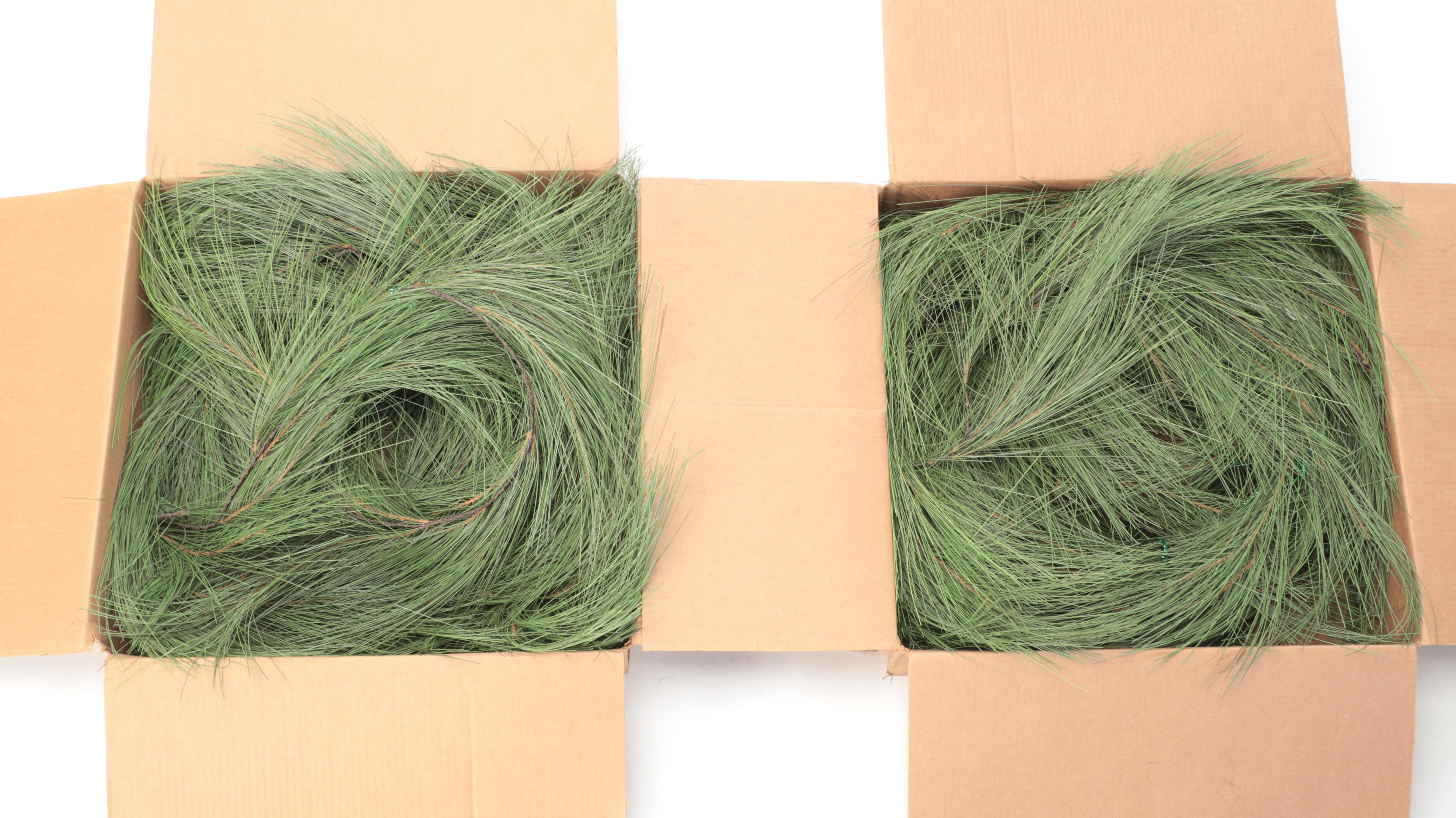 Wreaths with Faux Foliage and Pinecones