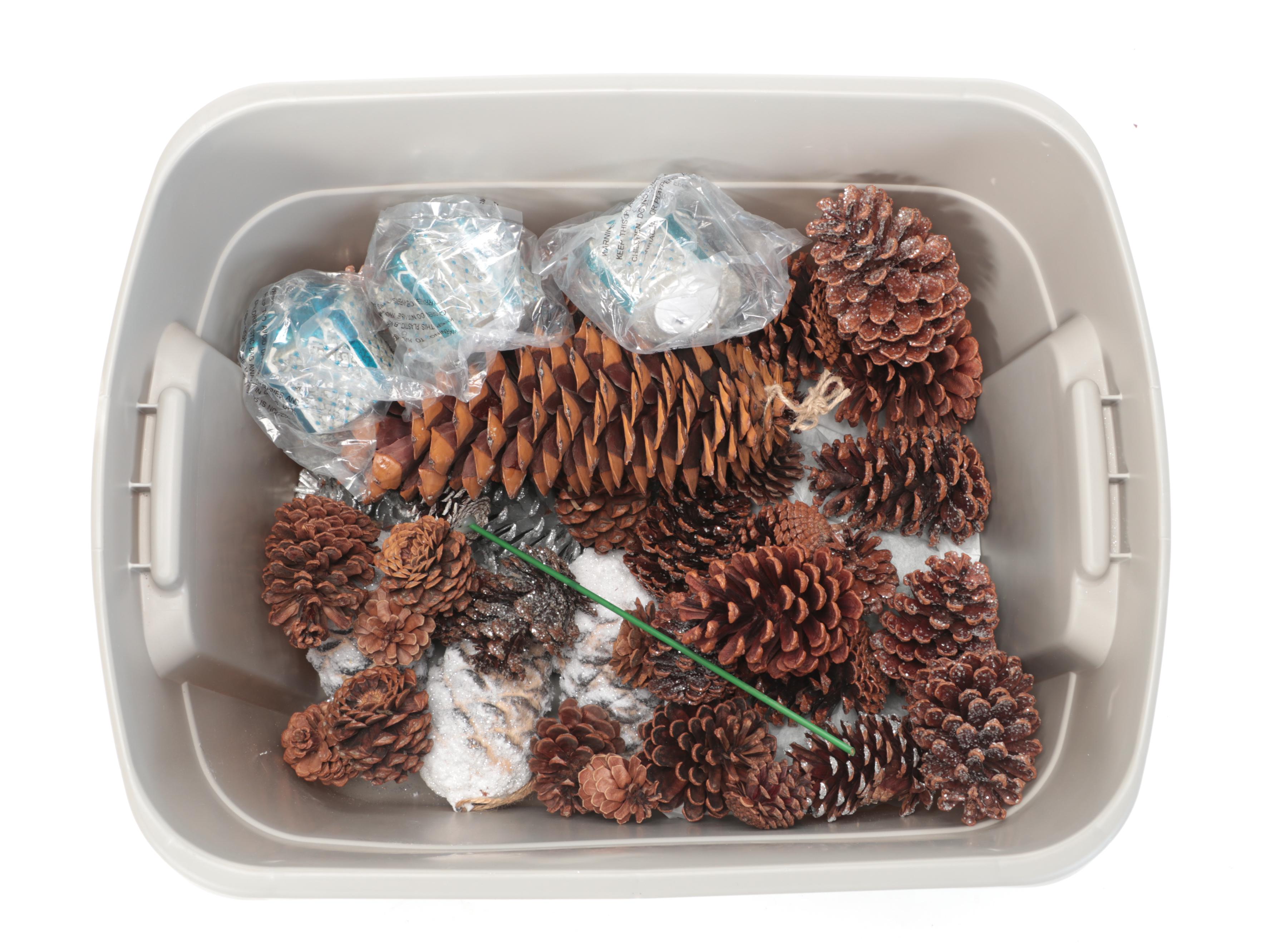 Wreaths with Faux Foliage and Pinecones