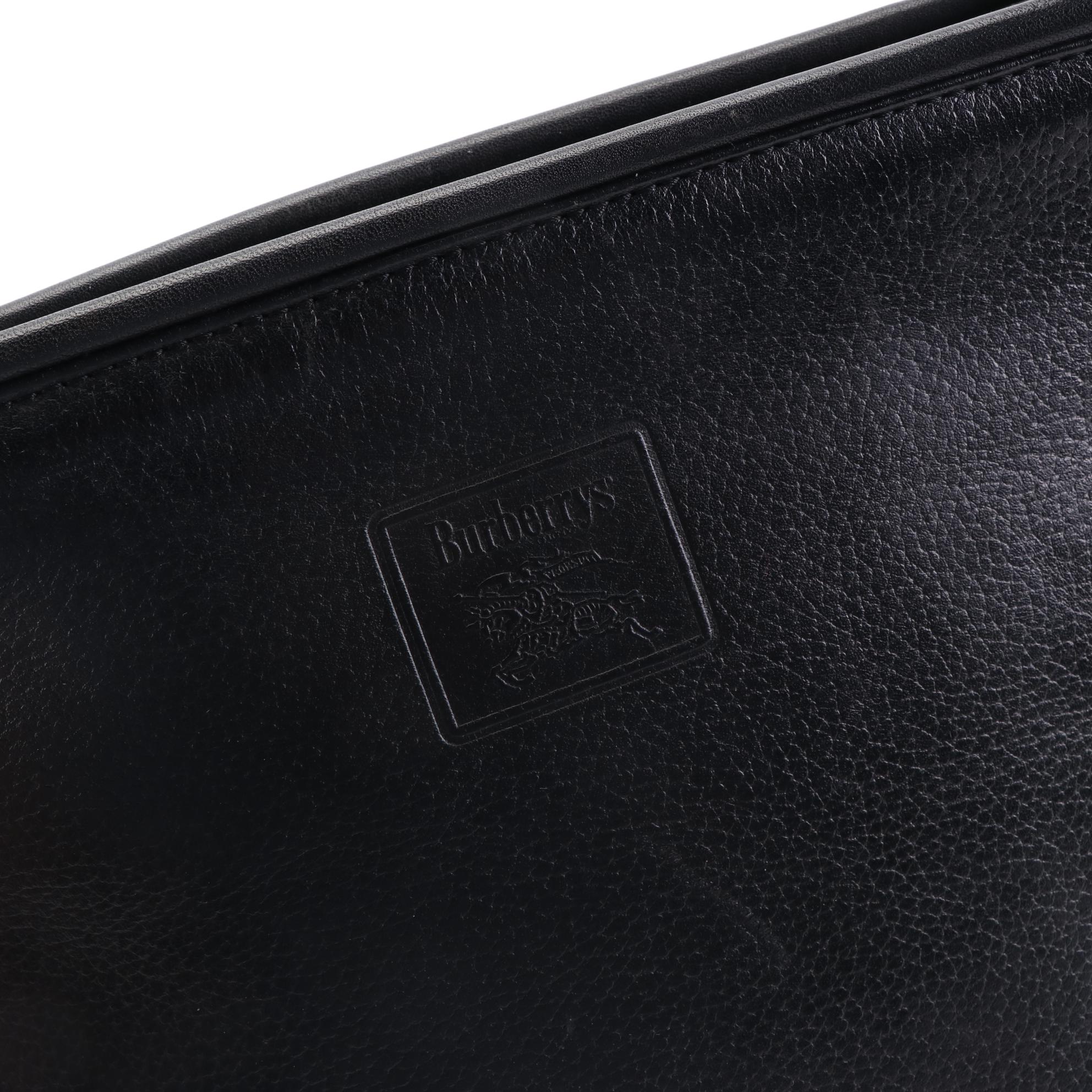 Burberrys Small Zip Crossbody Bag in Black Leather