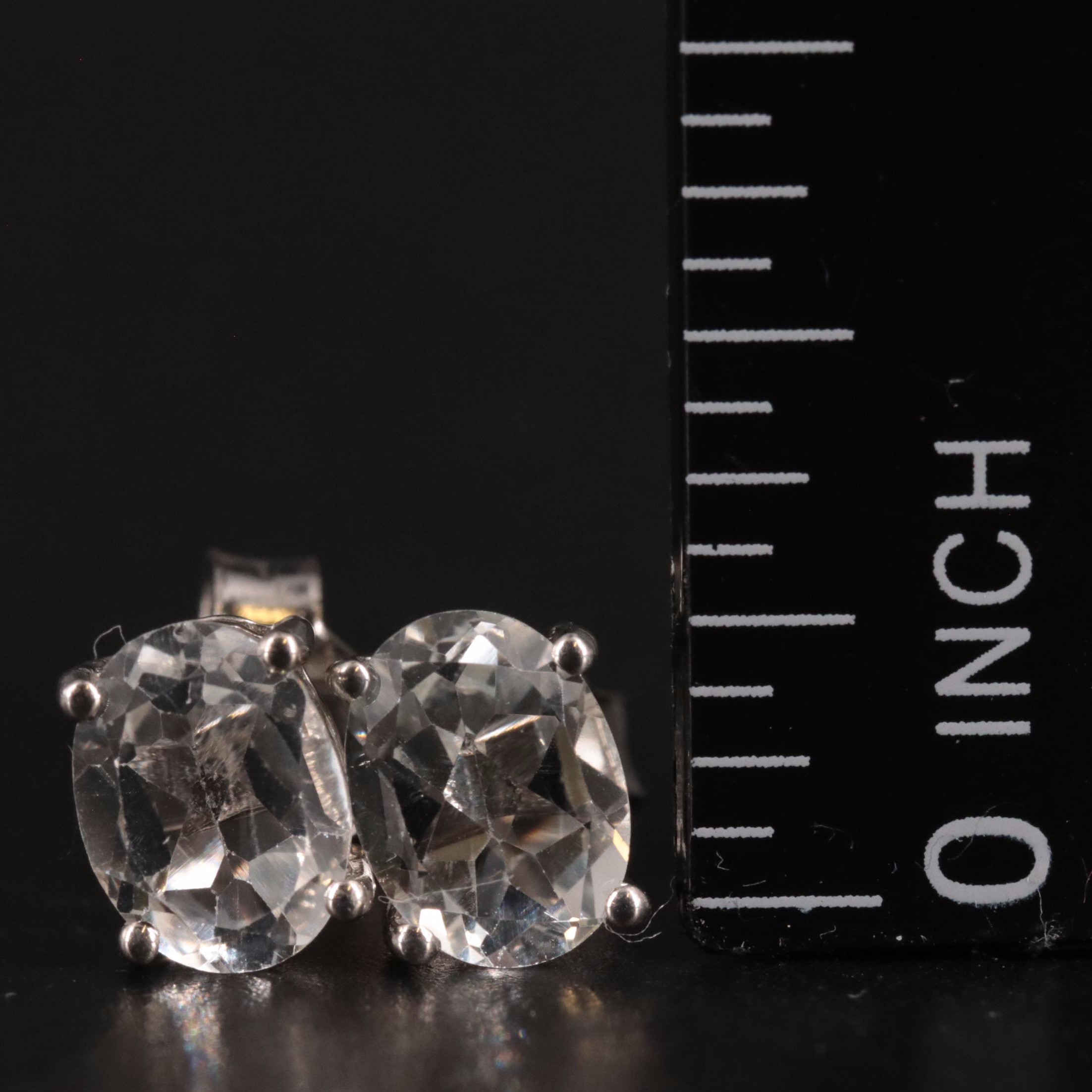 Sterling Silver Oval Stud Earrings