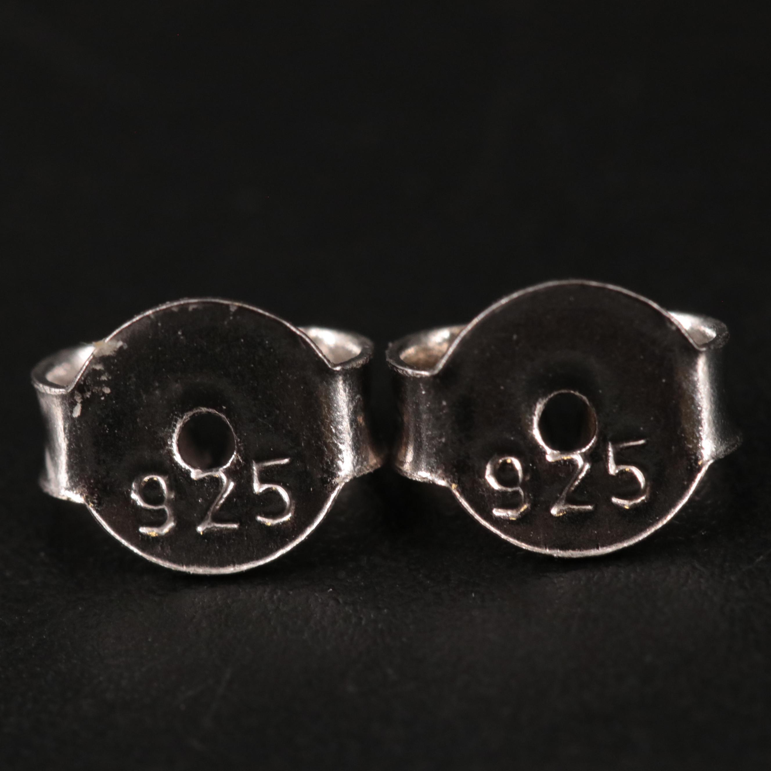 Sterling Silver Oval Stud Earrings