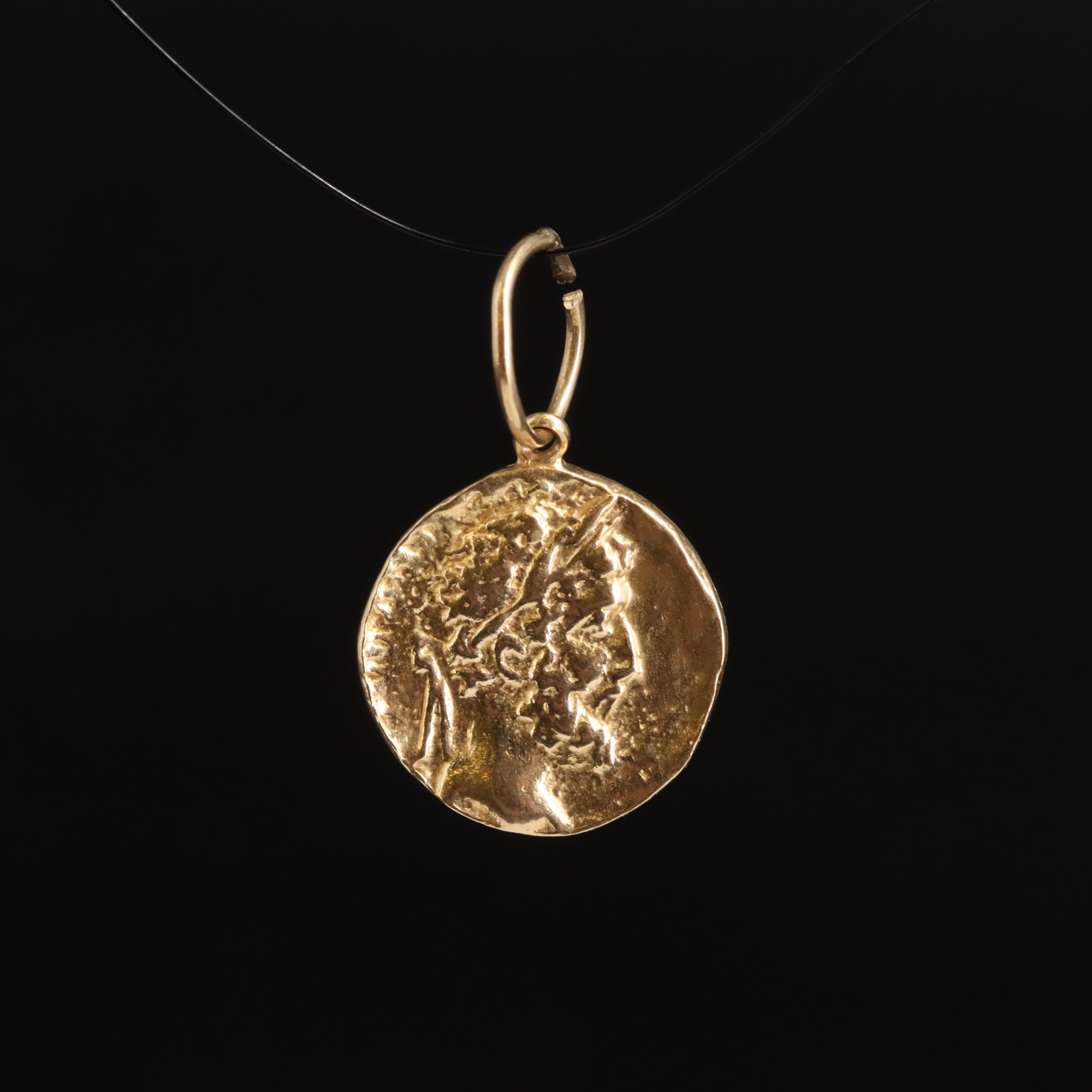 14K Greco-Roman Profile Pendant