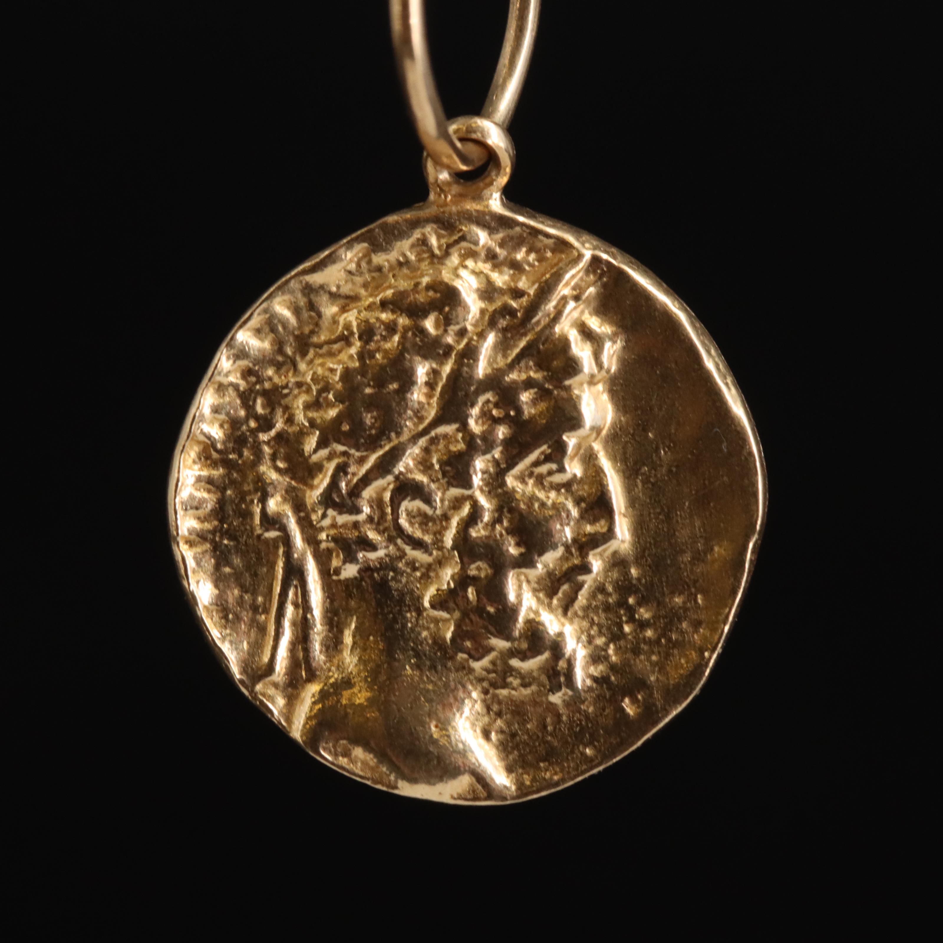 14K Greco-Roman Profile Pendant