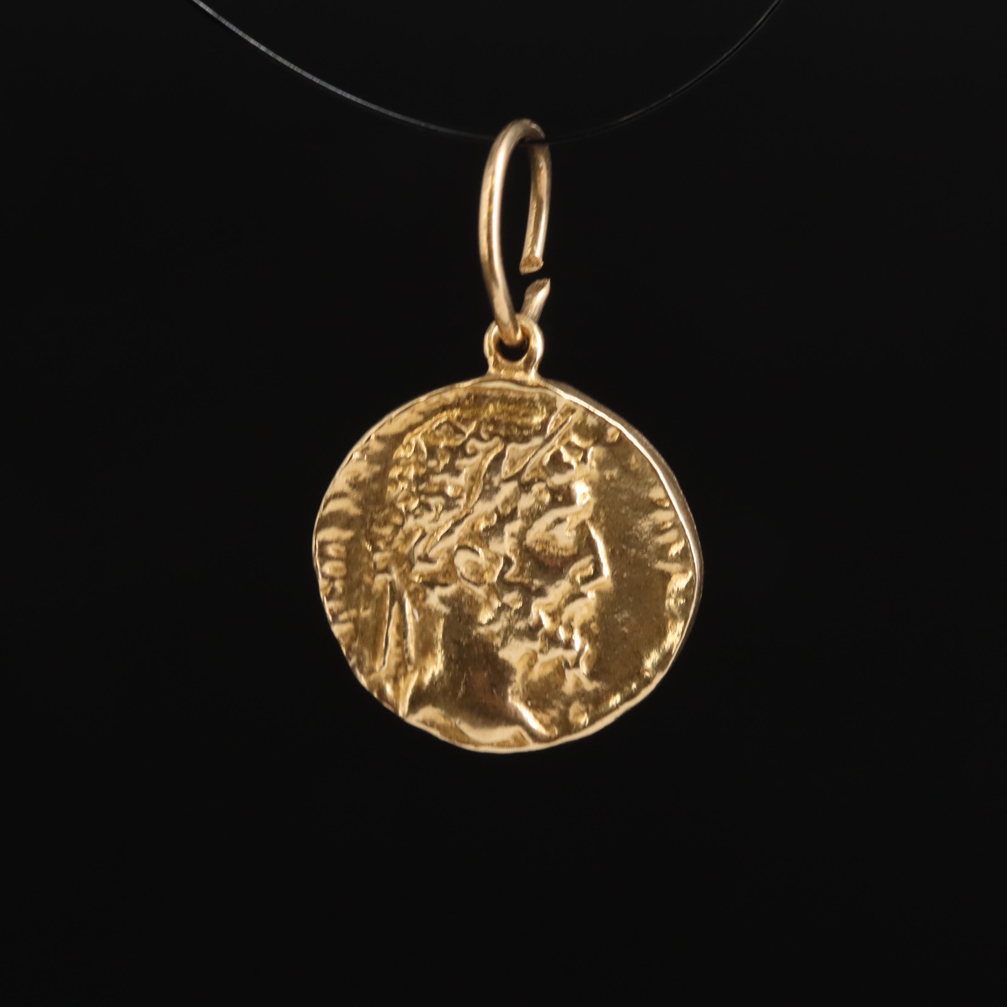 14K Greco-Roman Profile Pendant