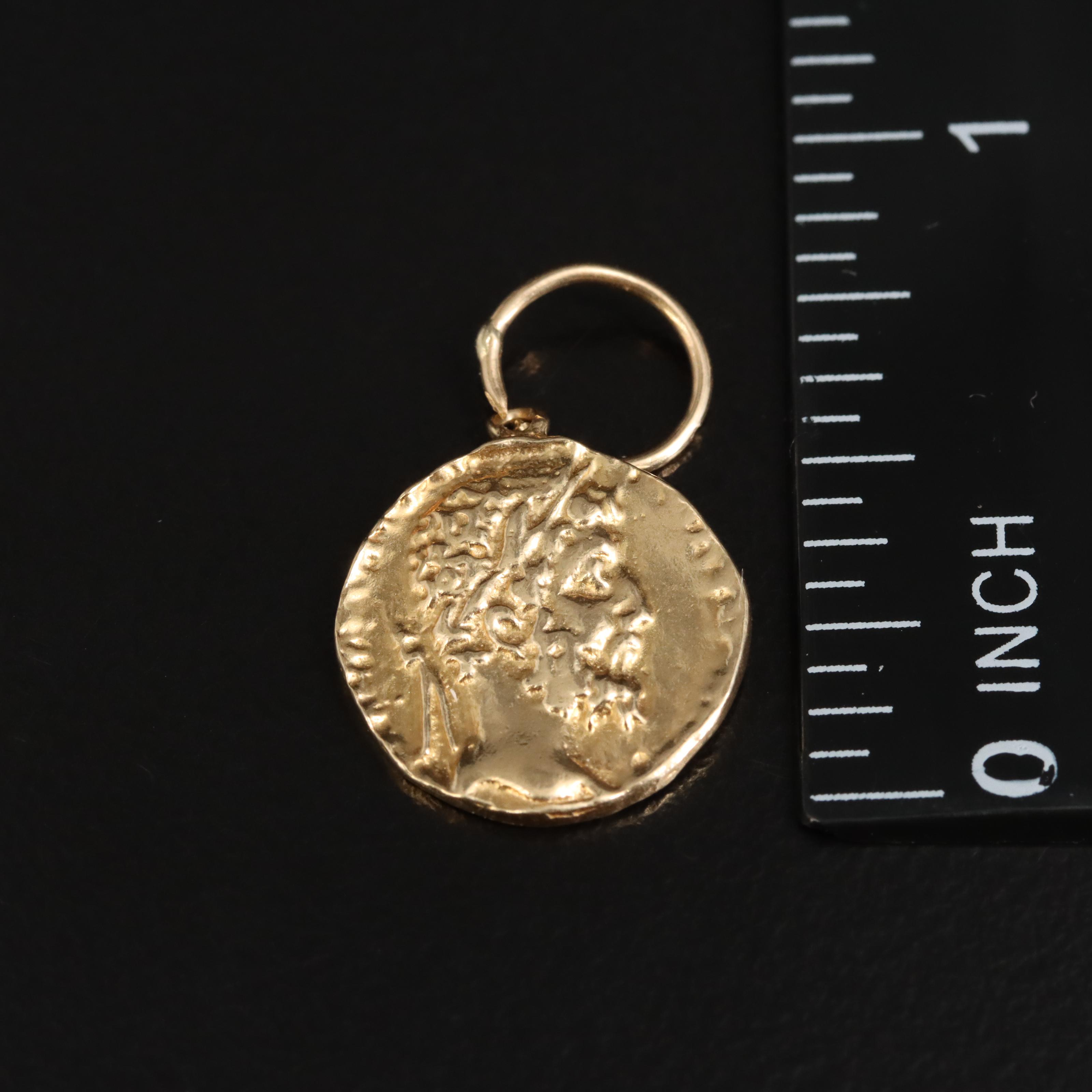 14K Greco-Roman Profile Pendant