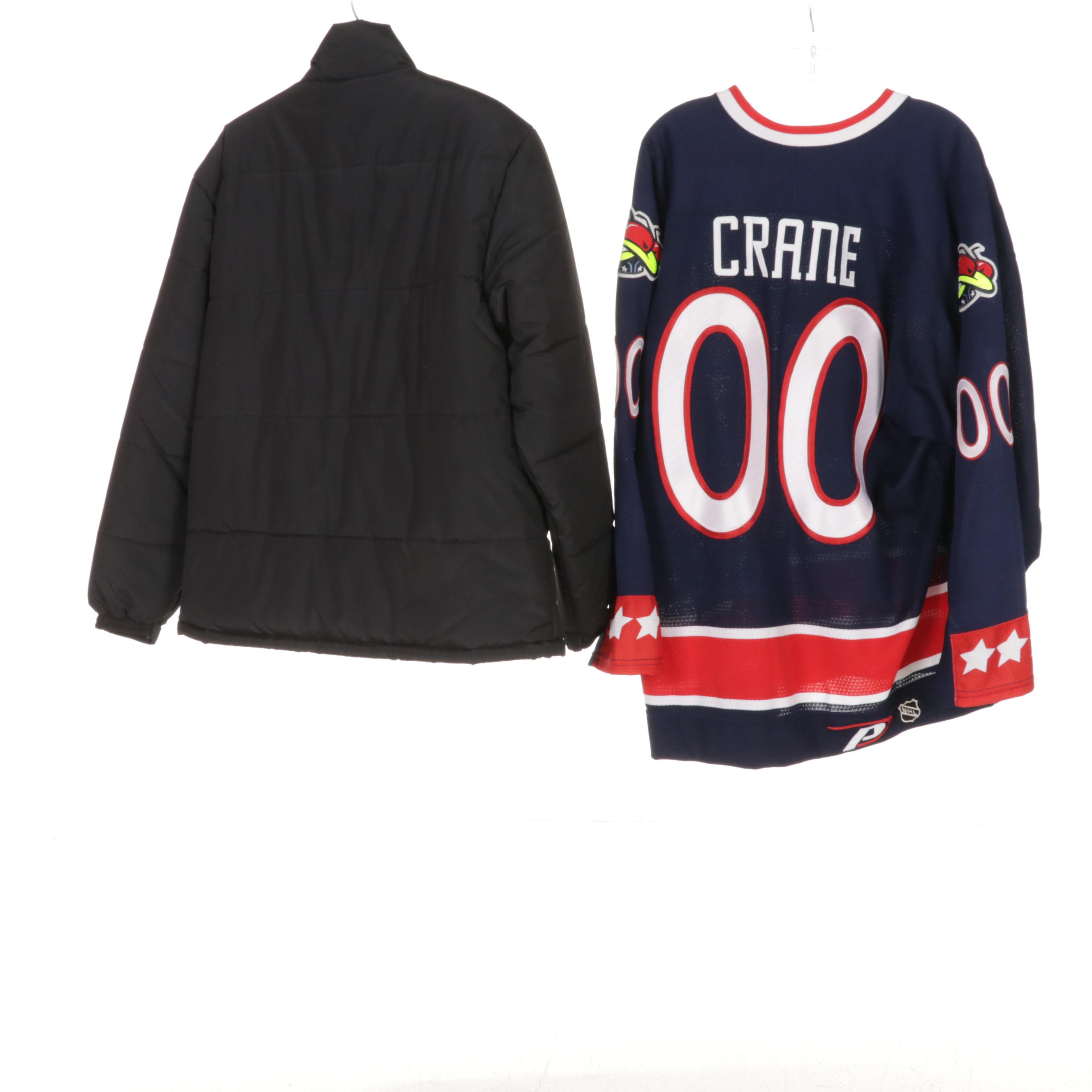 Columbus Blue Jackets Replica Hockey Jersey With NHL and OSU Jackets and Vest