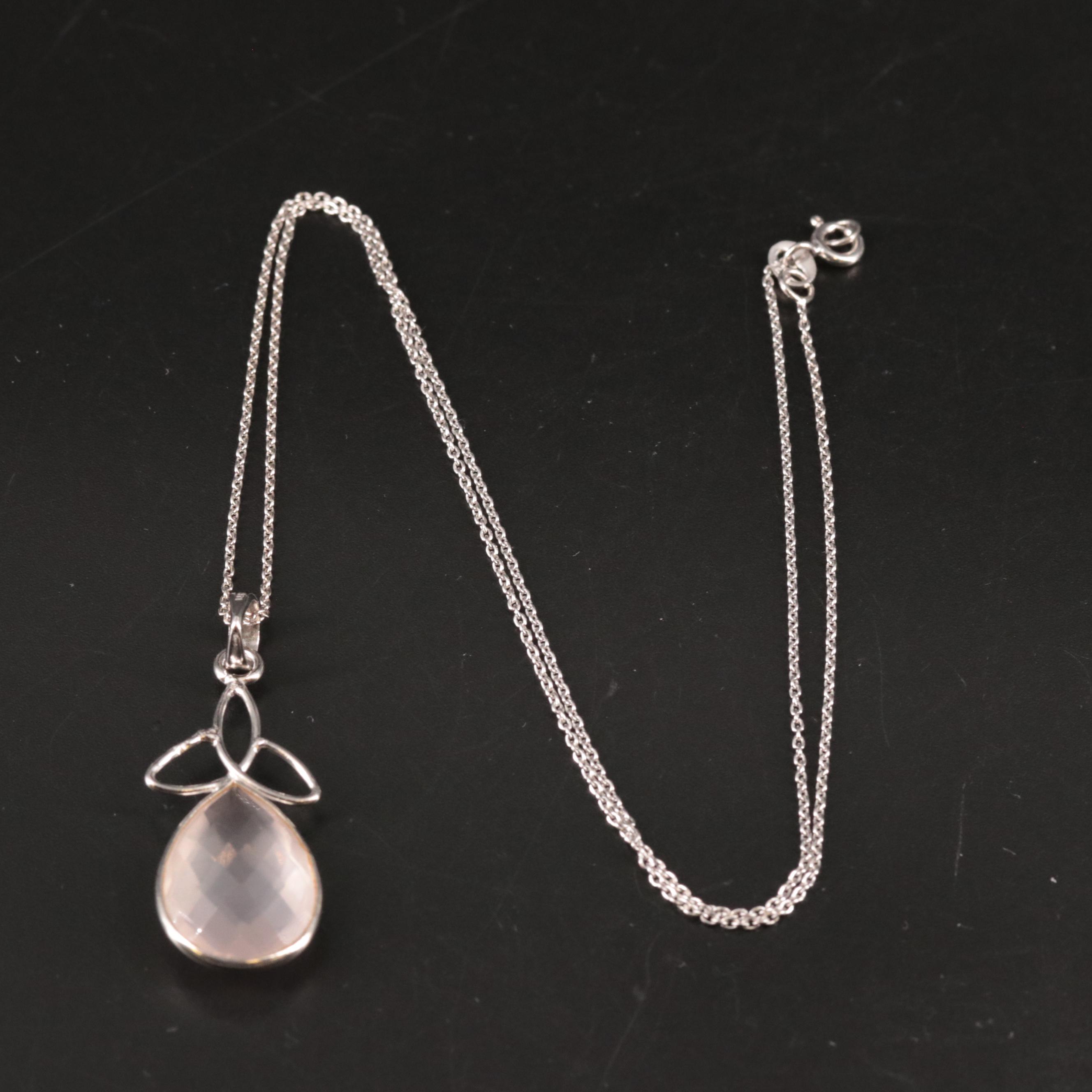 Sterling Gemstone Pendant Necklace