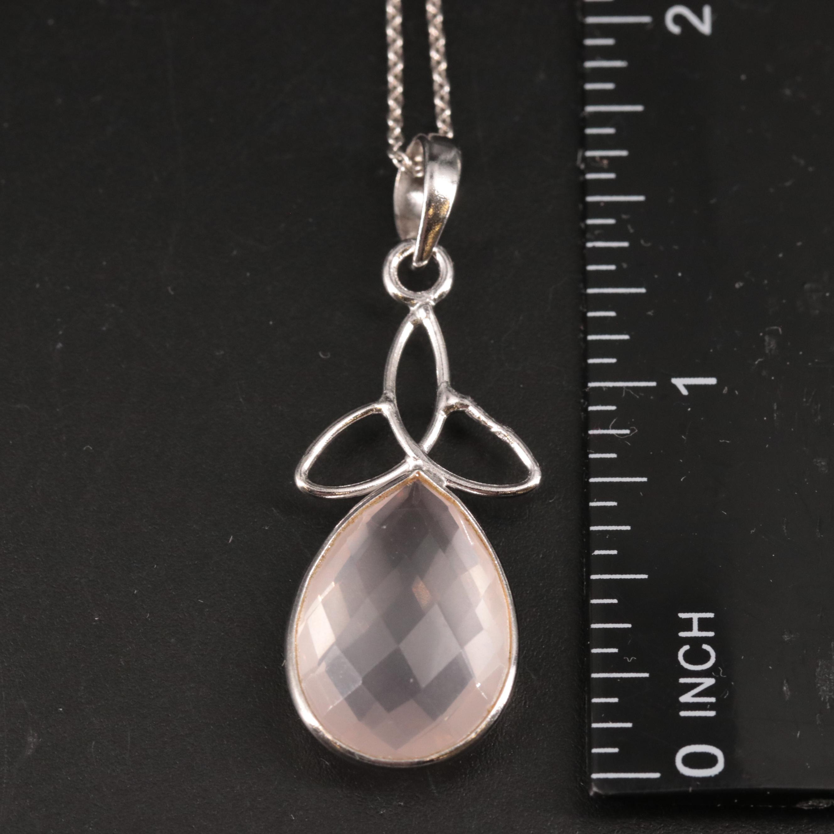 Sterling Gemstone Pendant Necklace