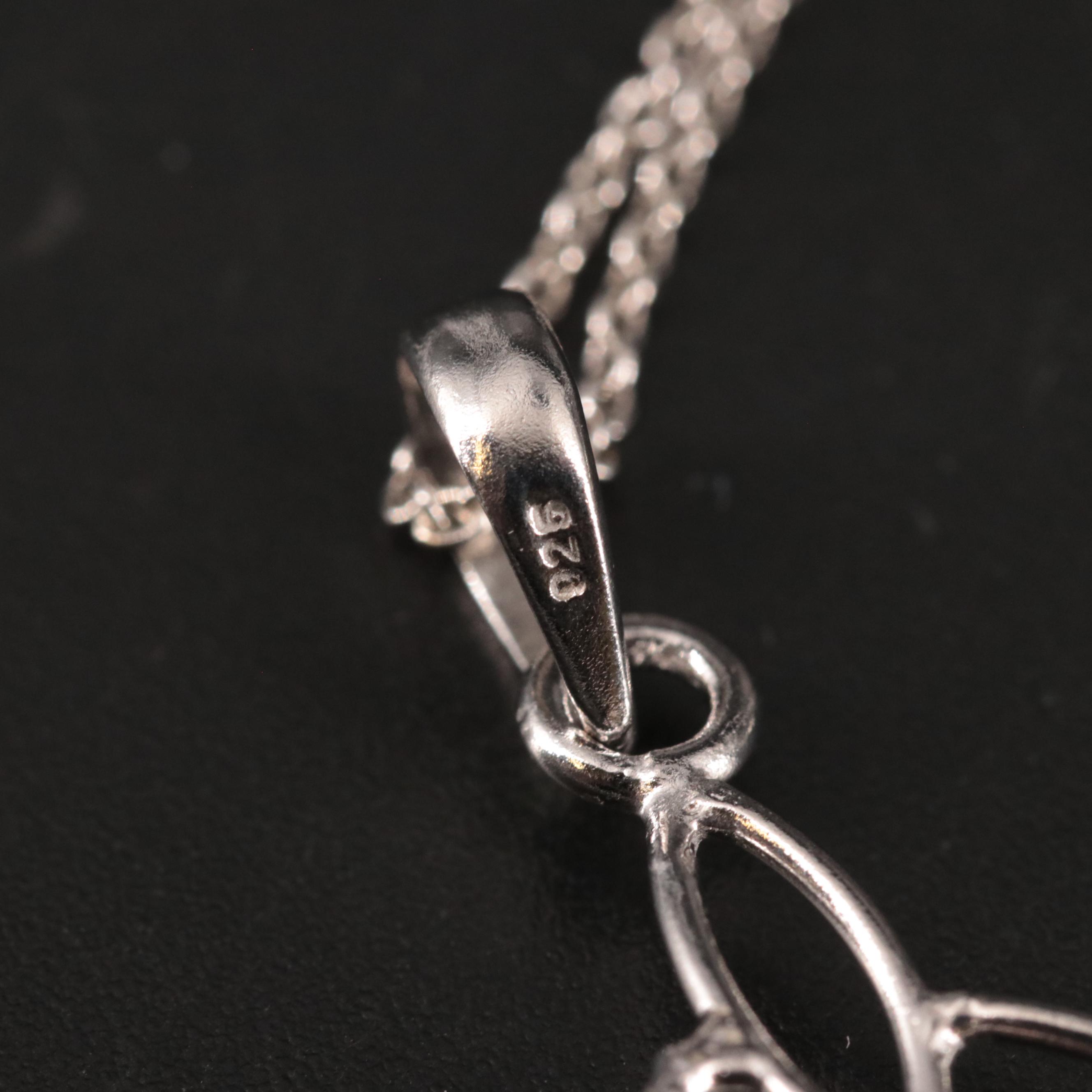 Sterling Gemstone Pendant Necklace