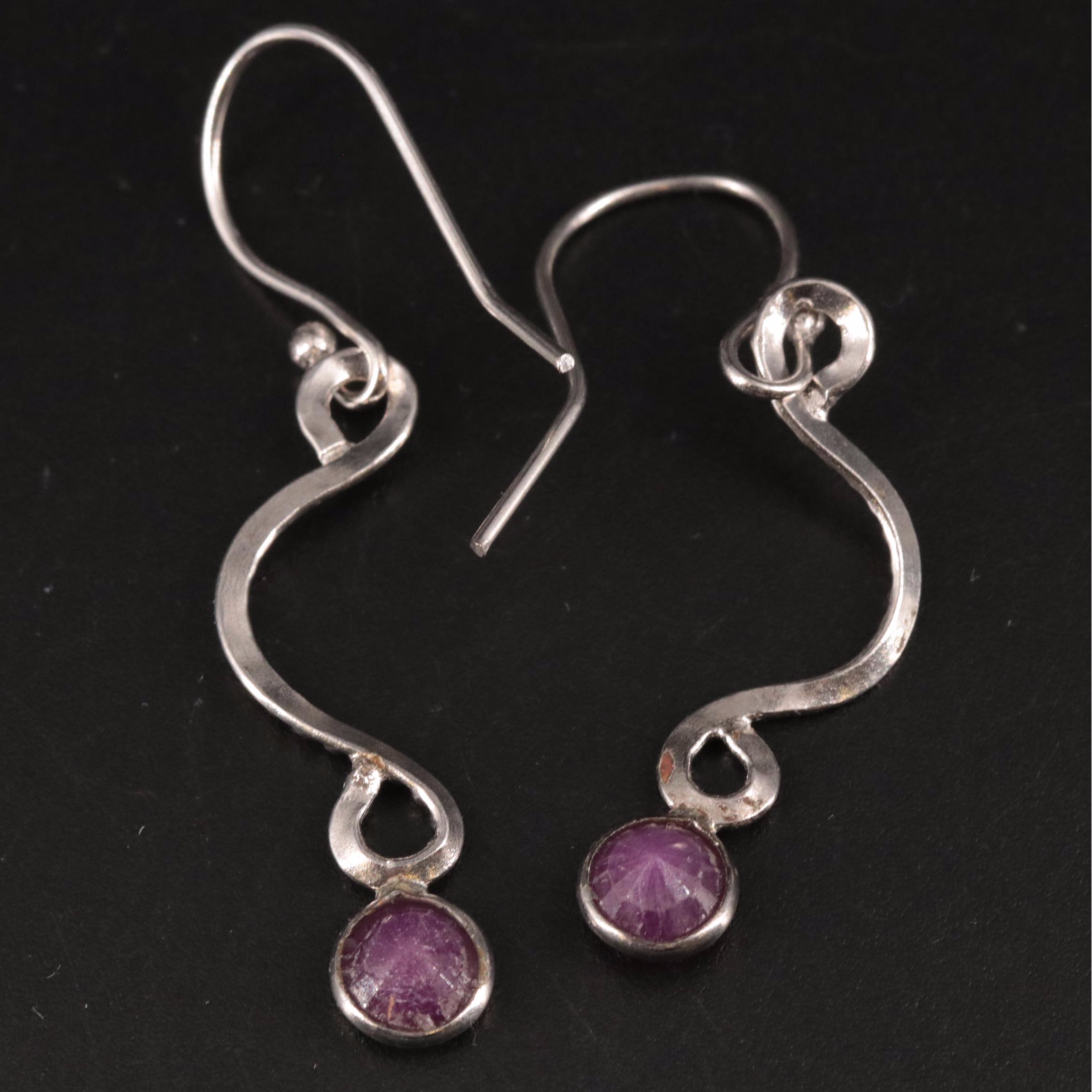 Red Ruby Dangle Earrings