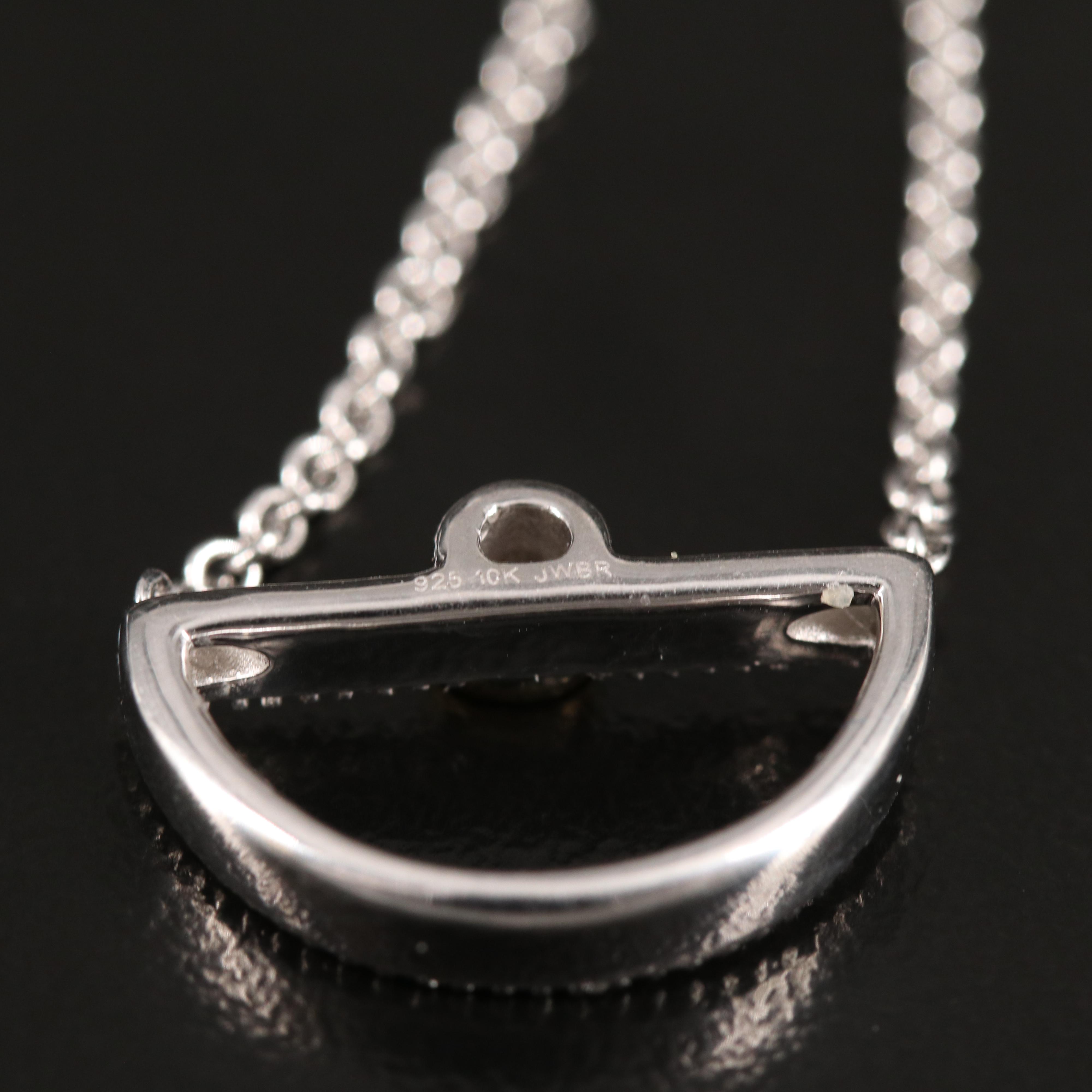 Sterling Diamond Geometric Necklace with 10K Accent