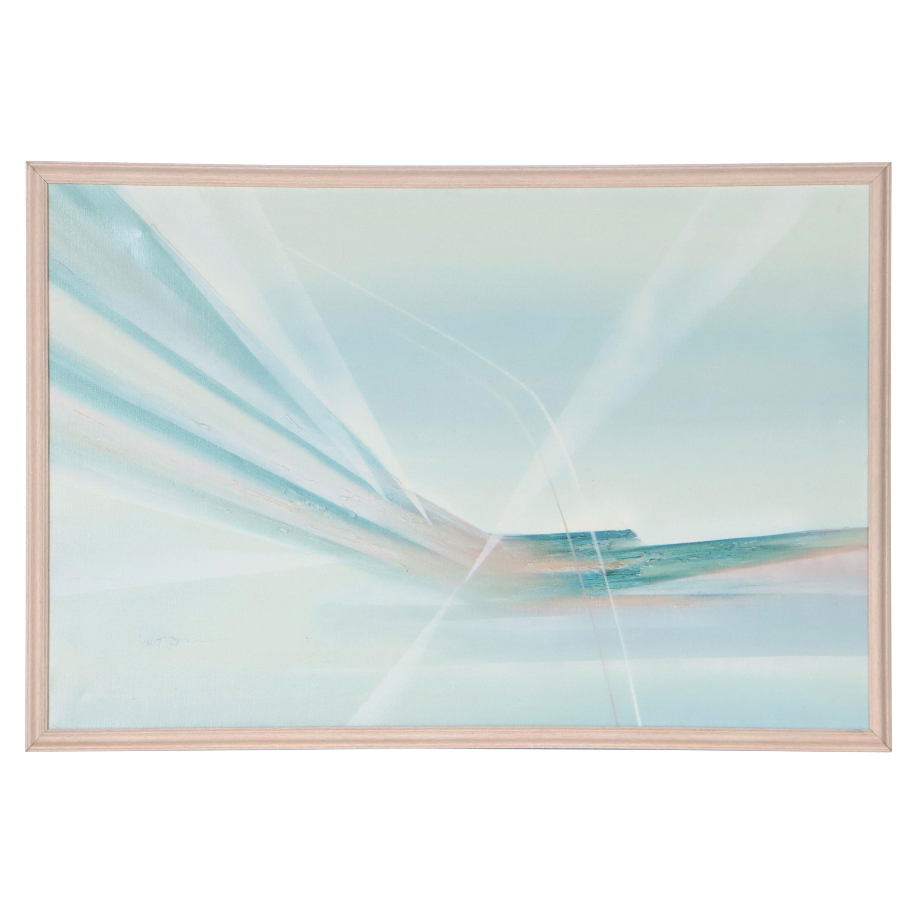 Lantren Abstract Oil Painting, Late 20th Century