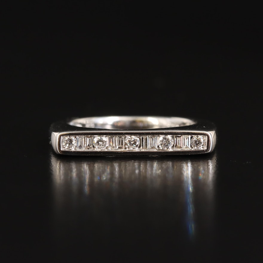 Sterling Diamond Bar Ring