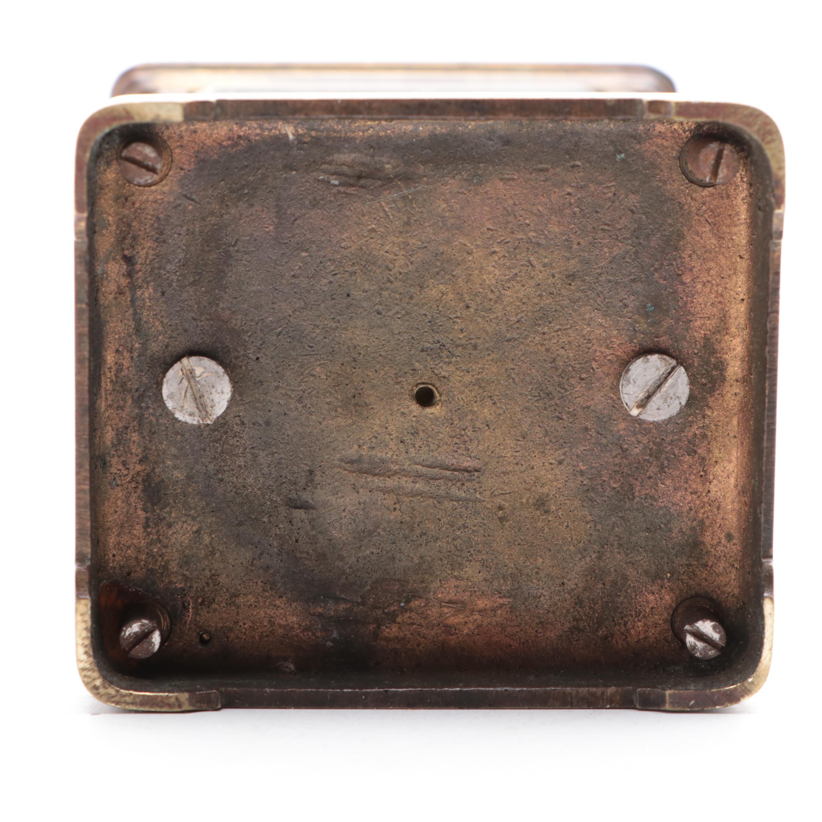 French Brass Miniature Carriage Clock, Early to Mid-20th Century