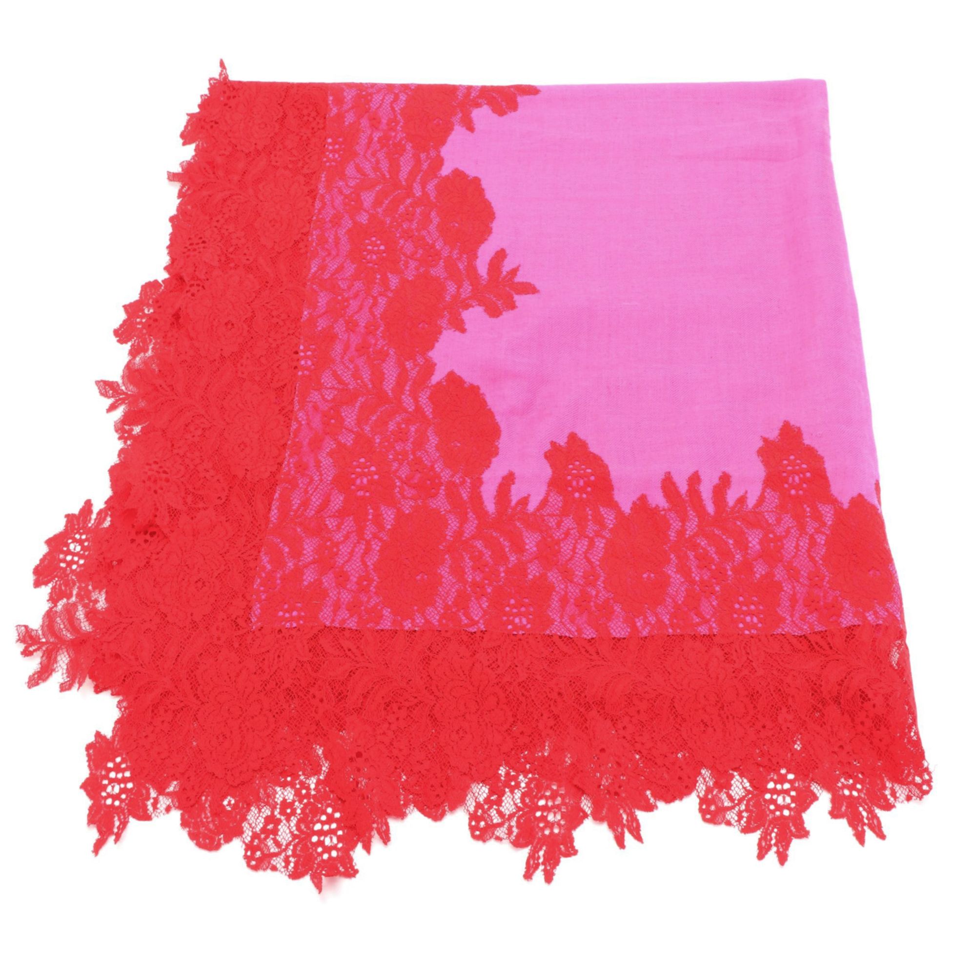 Clever Carriage Company Lace Trimmed Wool/Silk Scarf