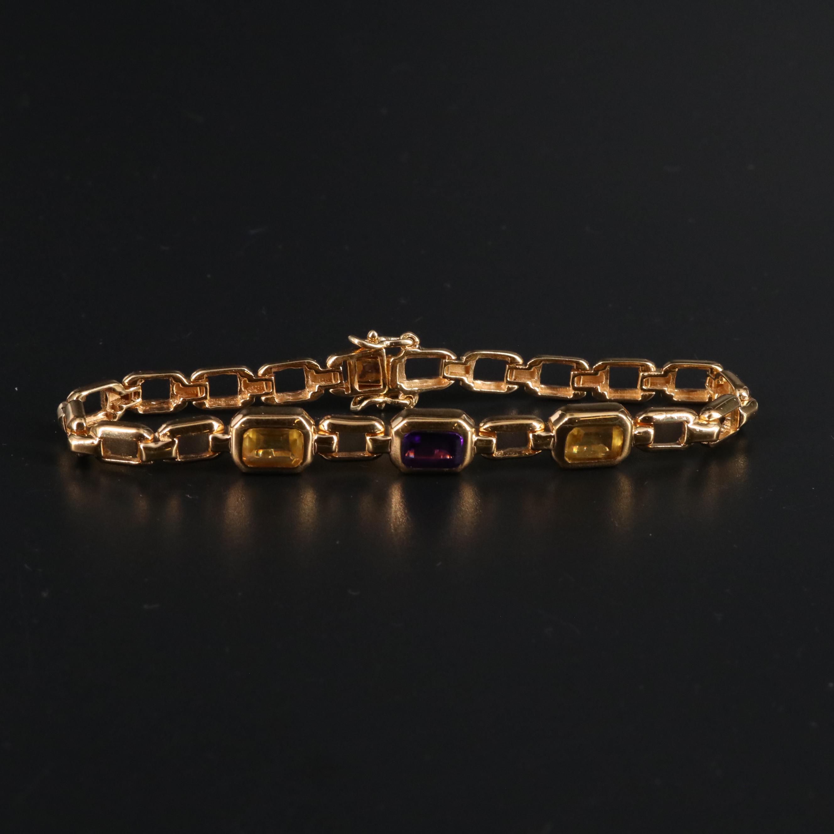 Sterling Silver Bracelet with Gemstones