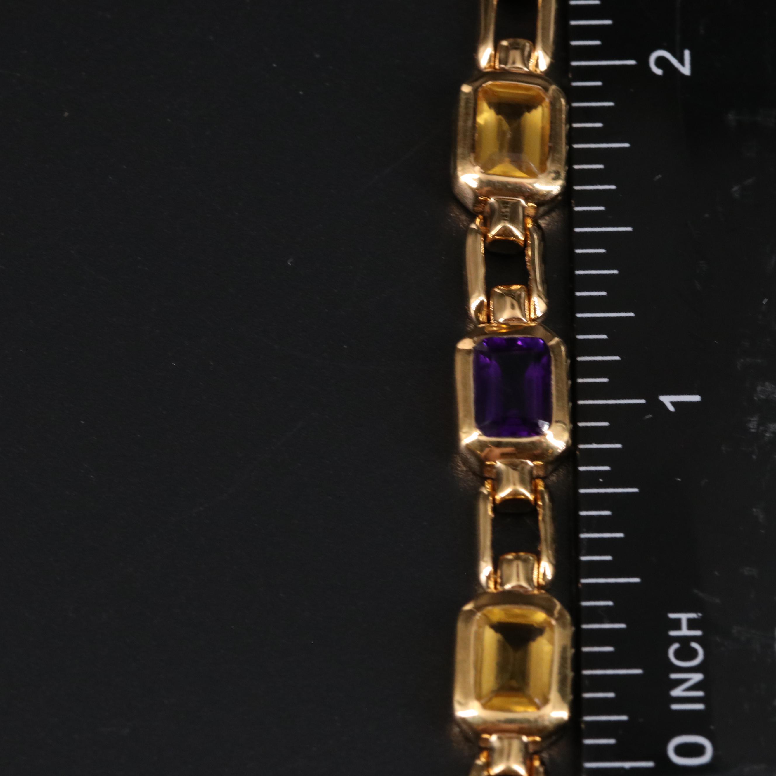 Sterling Silver Bracelet with Gemstones