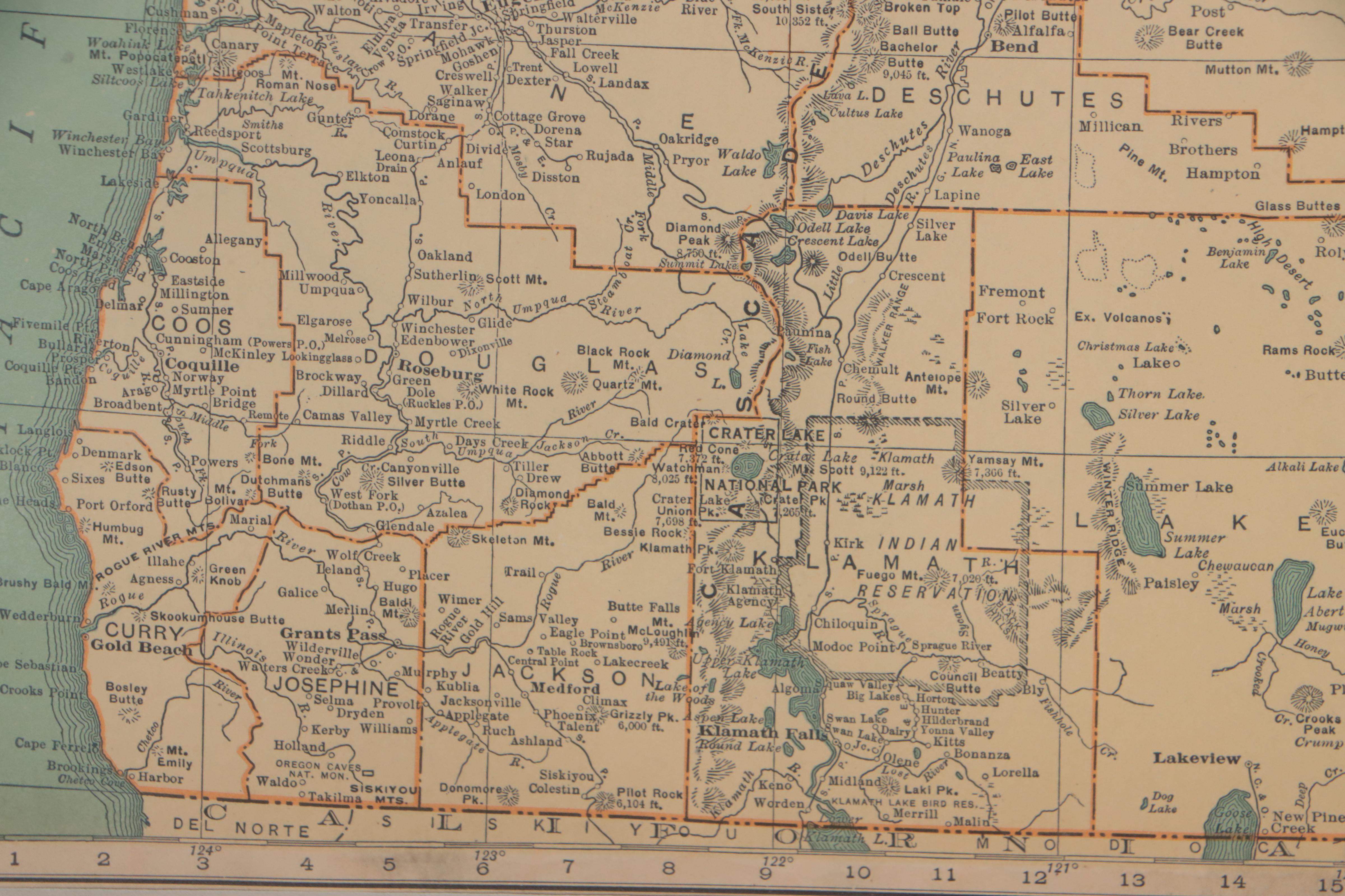 Rand McNally & Co. Wax Engraving Map of Oregon, Circa 1898