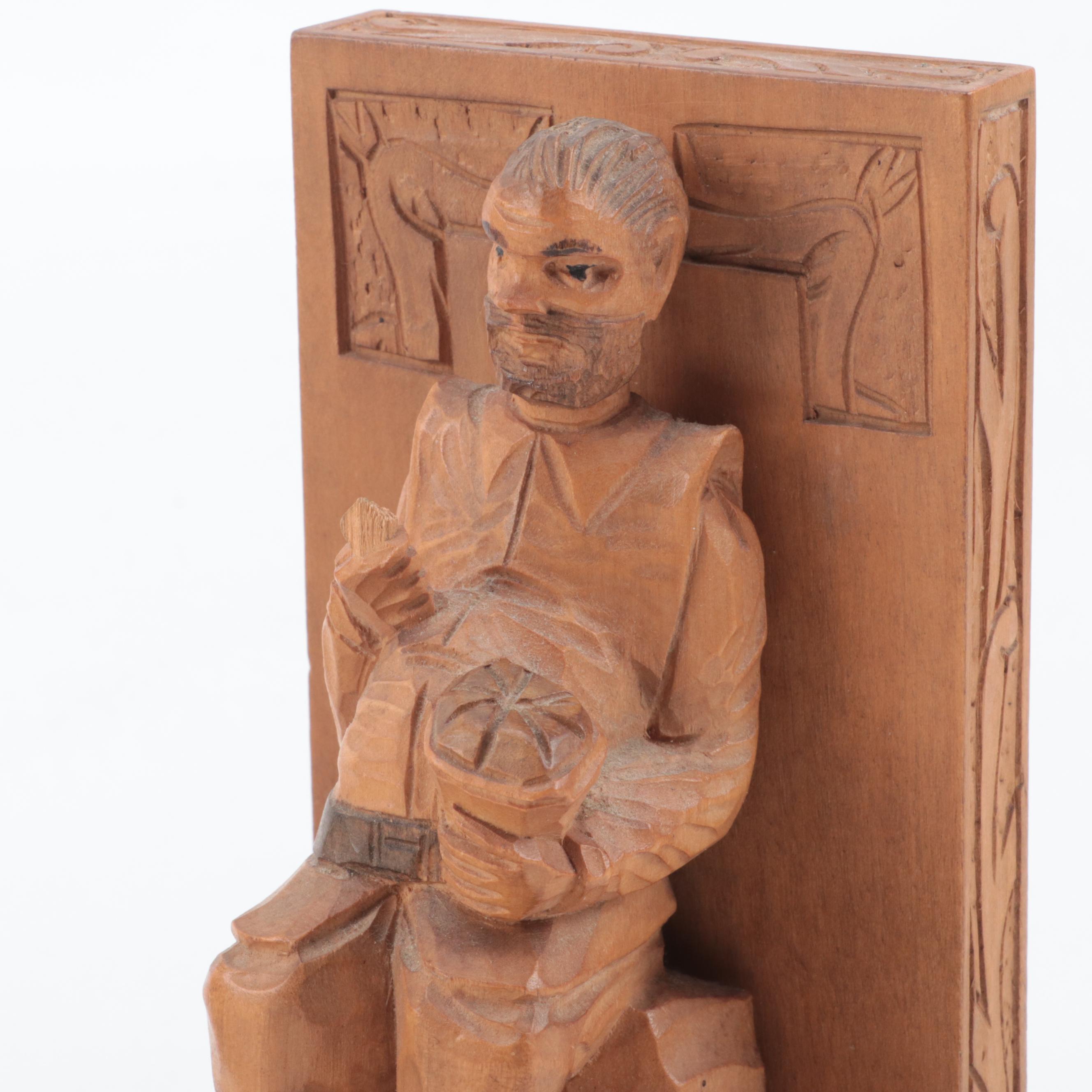 Ouro Don Quixote and Sancho Panza Hand Carved Spanish Wooden Bookends