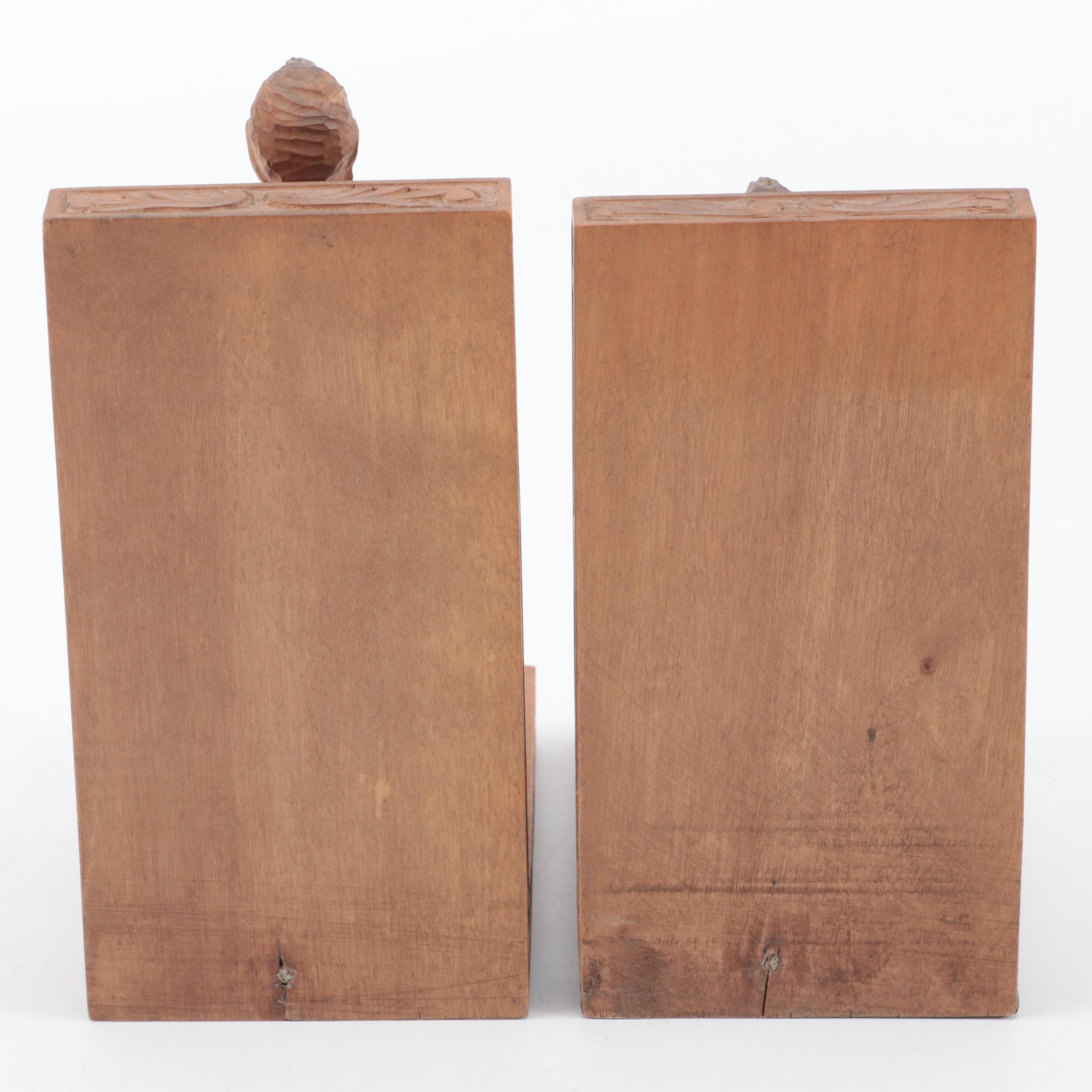 Ouro Don Quixote and Sancho Panza Hand Carved Spanish Wooden Bookends